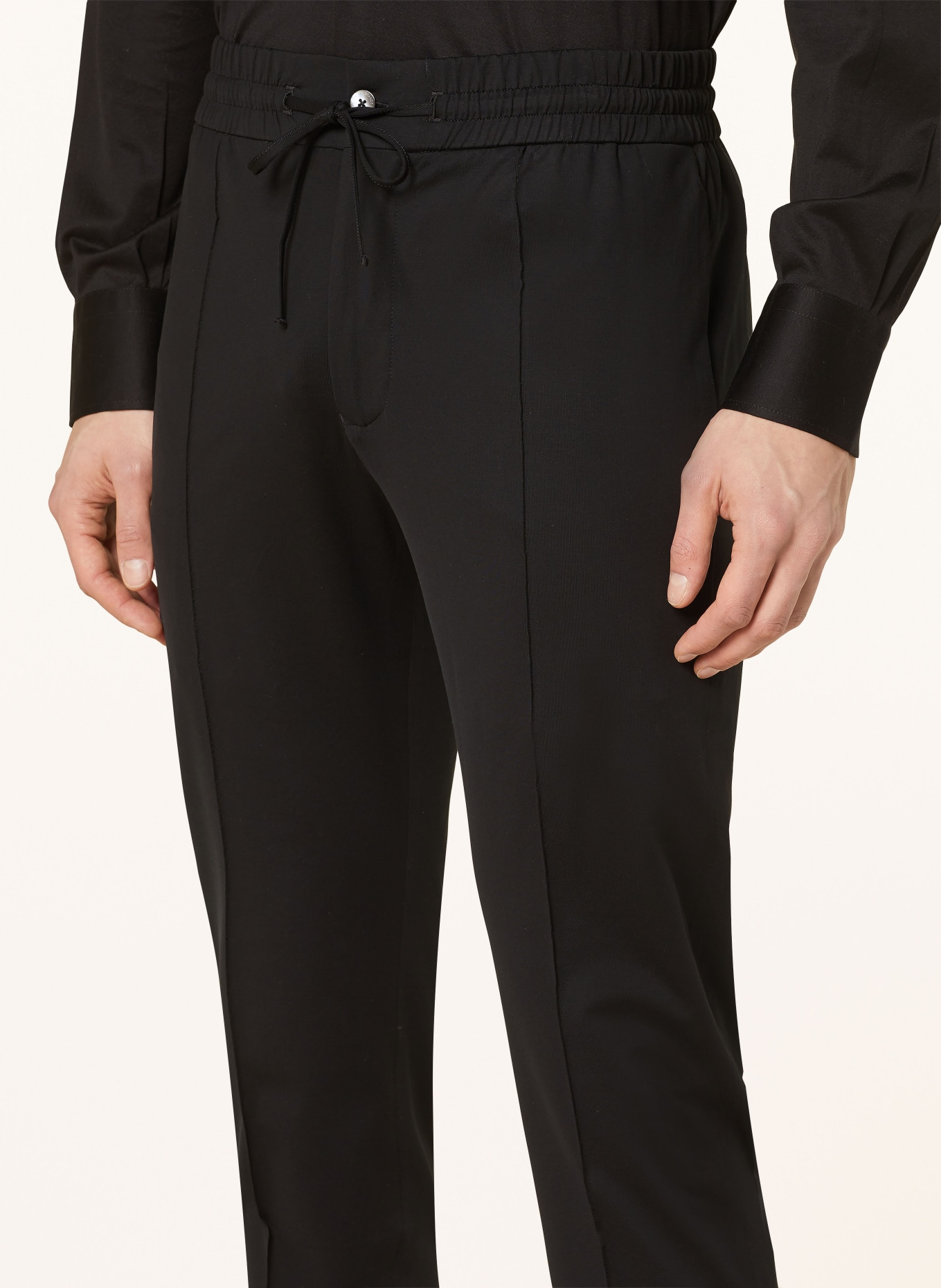 Stefan Brandt Trousers JONAS in jogger style slim fit, Color: BLACK (Image 5)