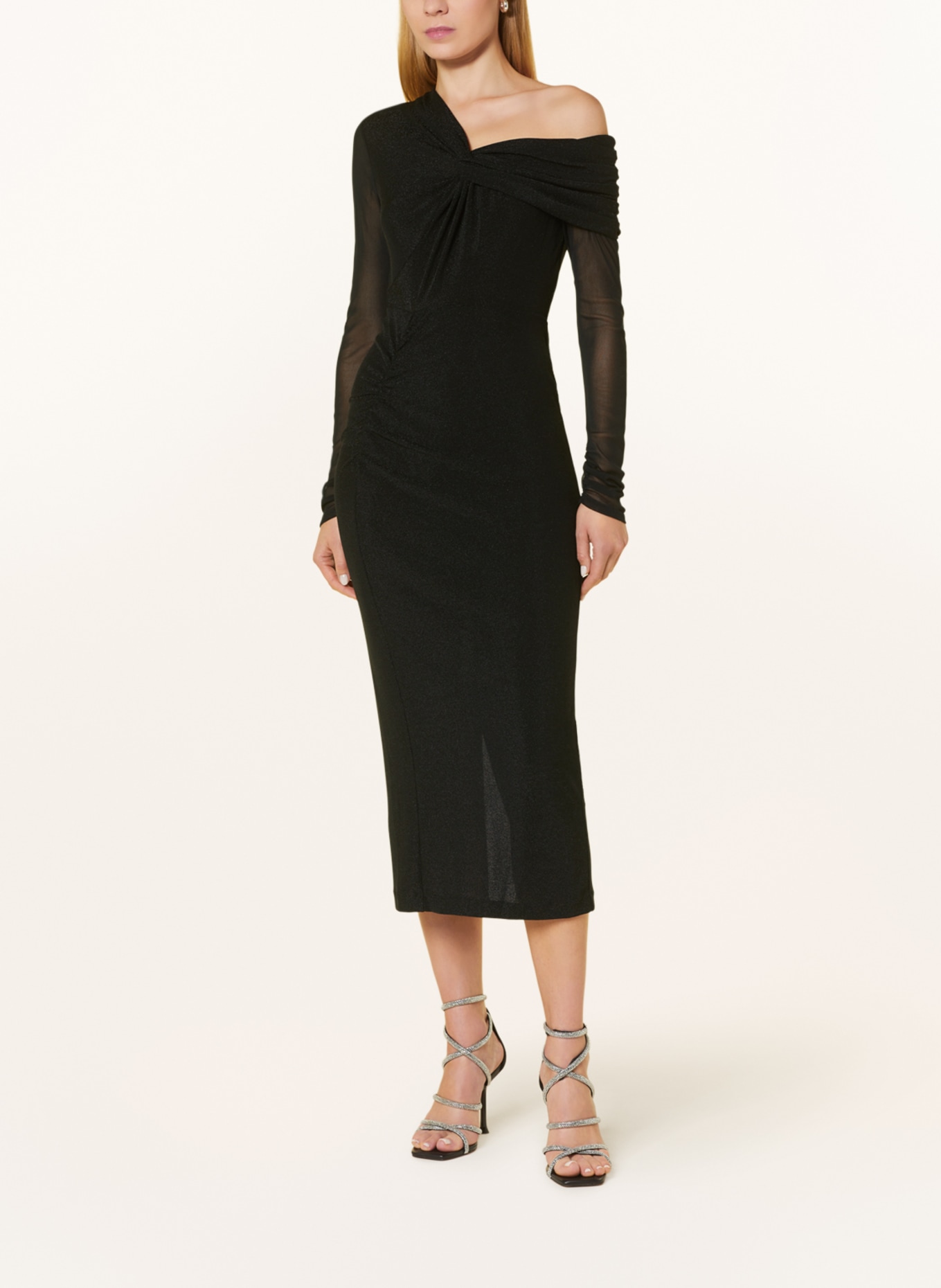 DIANE VON FURSTENBERG Sheath dress RICH with glitter thread, Color: BLACK (Image 2)