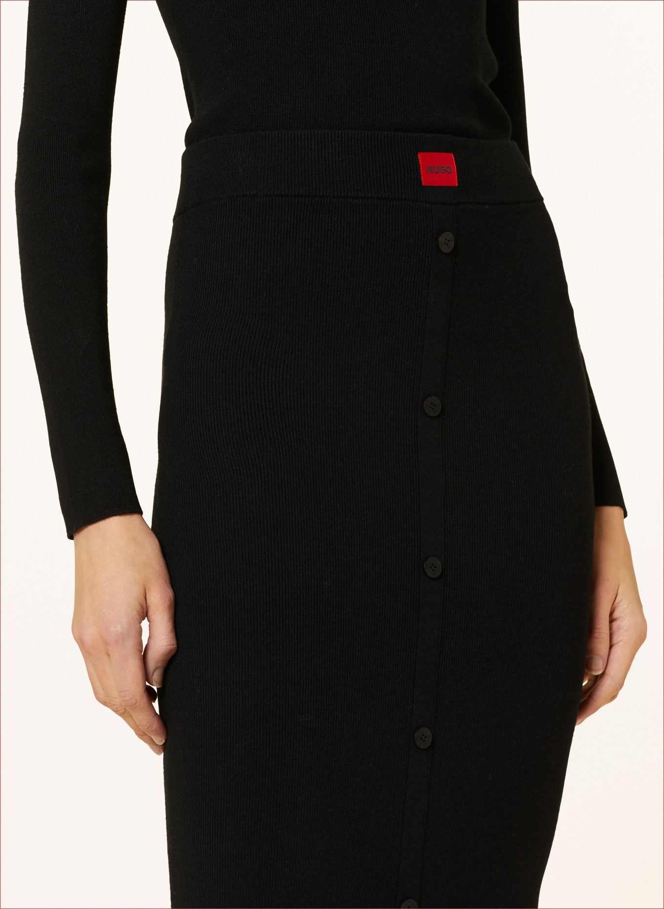 HUGO Knit skirt, Color: 001 BLACK (Image 4)