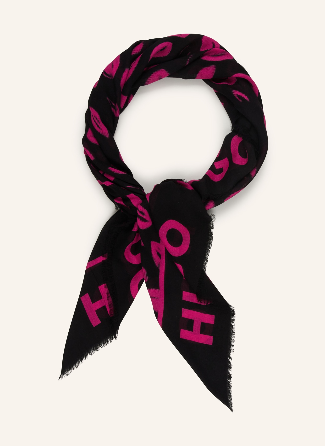 HUGO Scarf ARETHA, Color: BLACK/ PINK (Image 2)