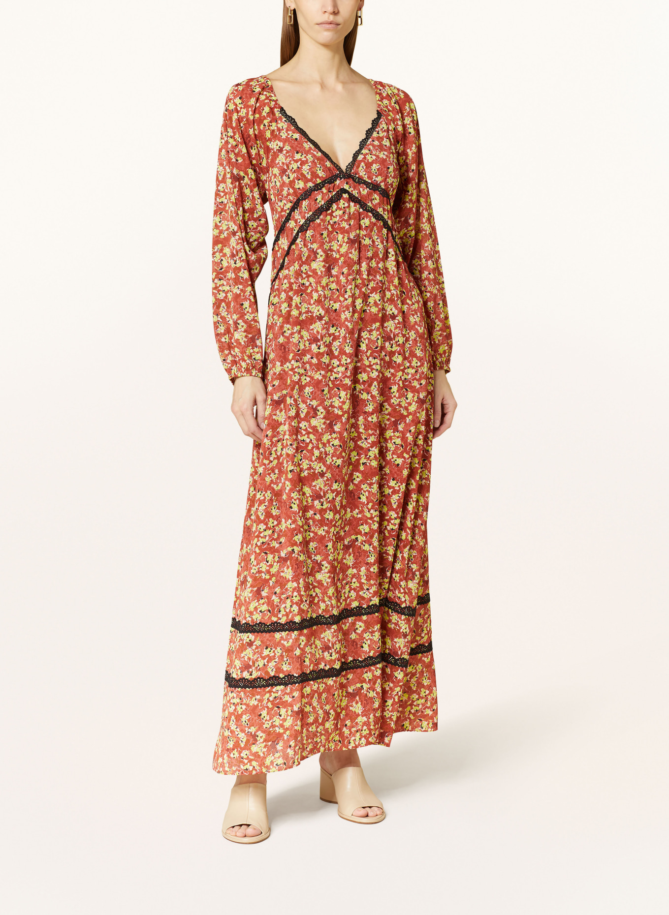 HUGO Dress KATALYA with lace, Color: BROWN/ BLACK/ NEON GREEN (Image 2)