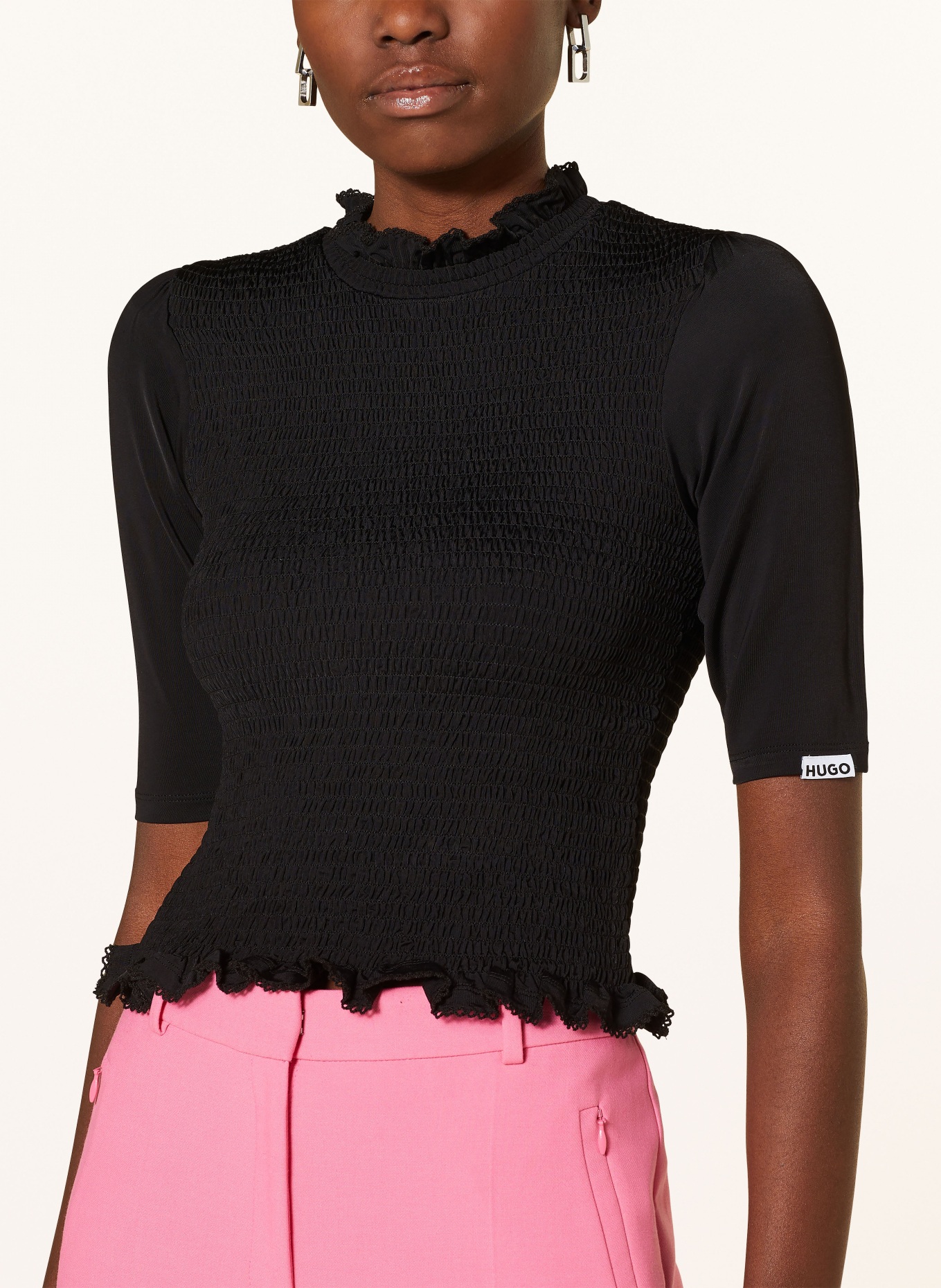 HUGO Shirt blouse DANDELIA, Color: BLACK (Image 4)