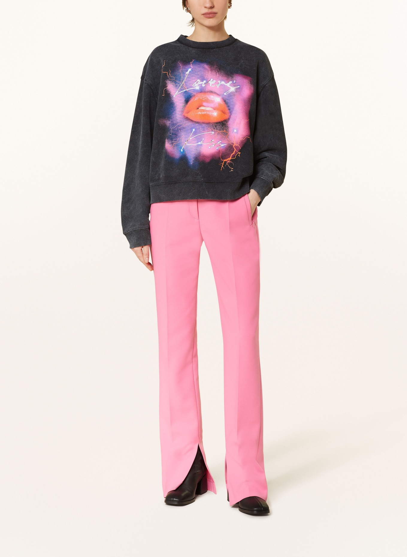HUGO Oversized-Sweatshirt DEROXINA, Farbe: SCHWARZ/ PINK/ LILA (Bild 2)