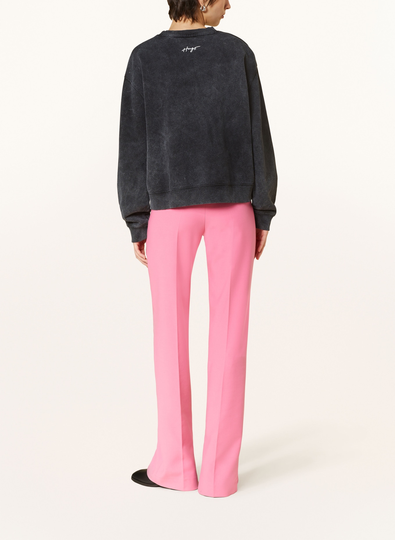 HUGO Oversized sweatshirt DEROXINA, Color: BLACK/ PINK/ PURPLE (Image 3)
