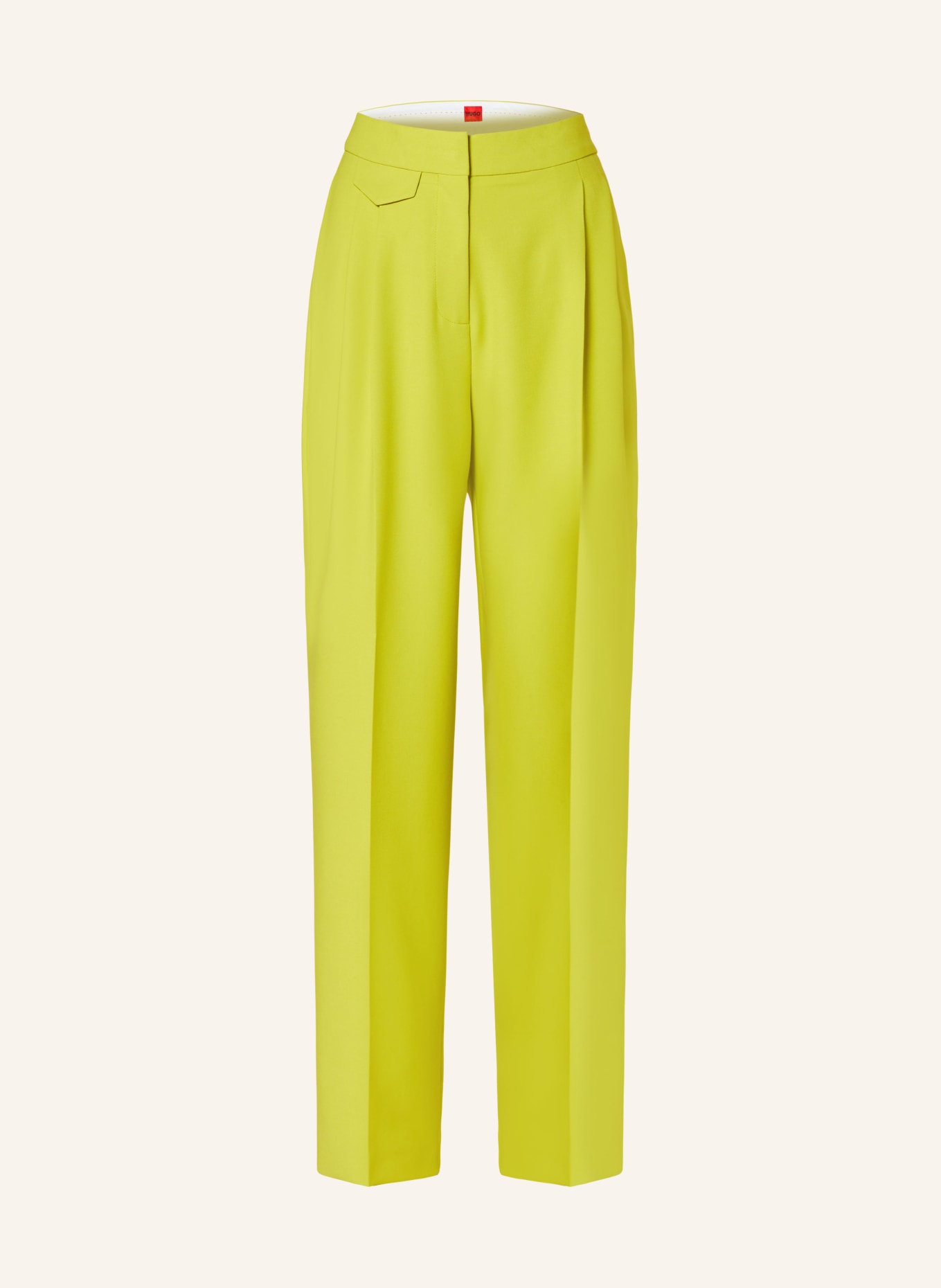 HUGO Wide leg trousers HELEPHER, Color: LIGHT YELLOW (Image 1)