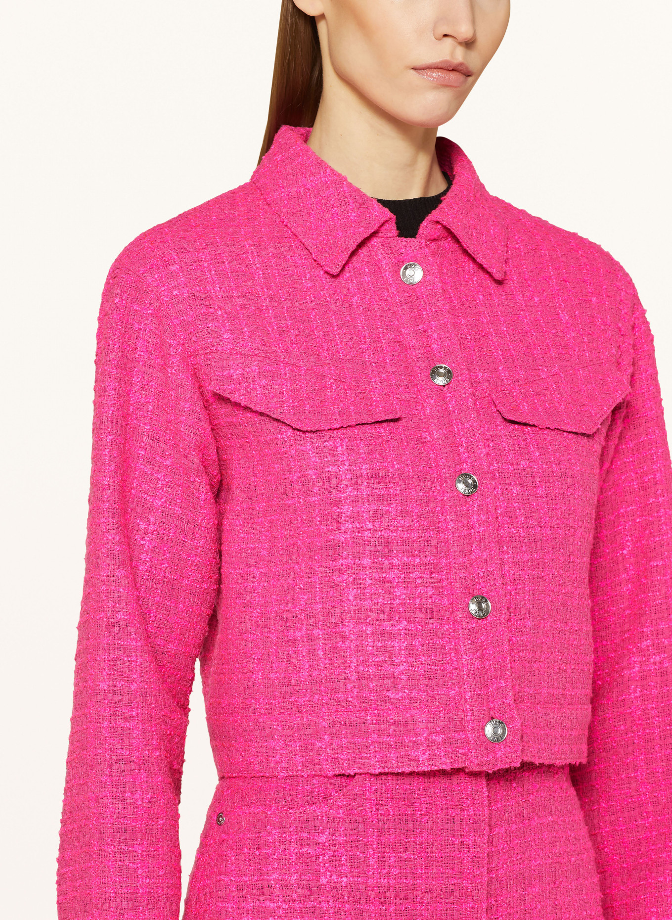 HUGO Bouclé jacket AKULANNA, Color: PINK/ PINK (Image 4)