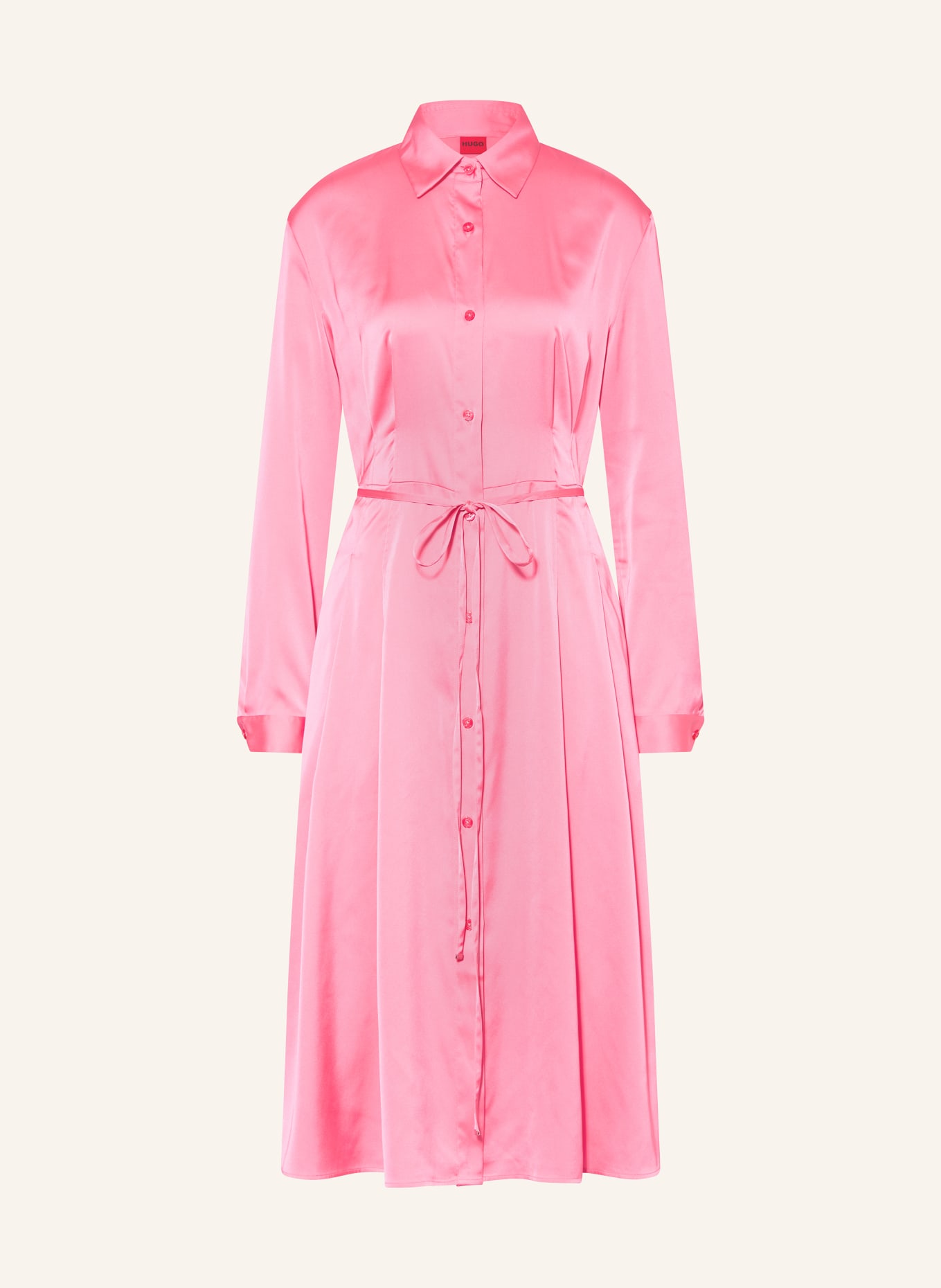 HUGO Shirt dress KLEOMA made of satin, Color: PINK (Image 1)