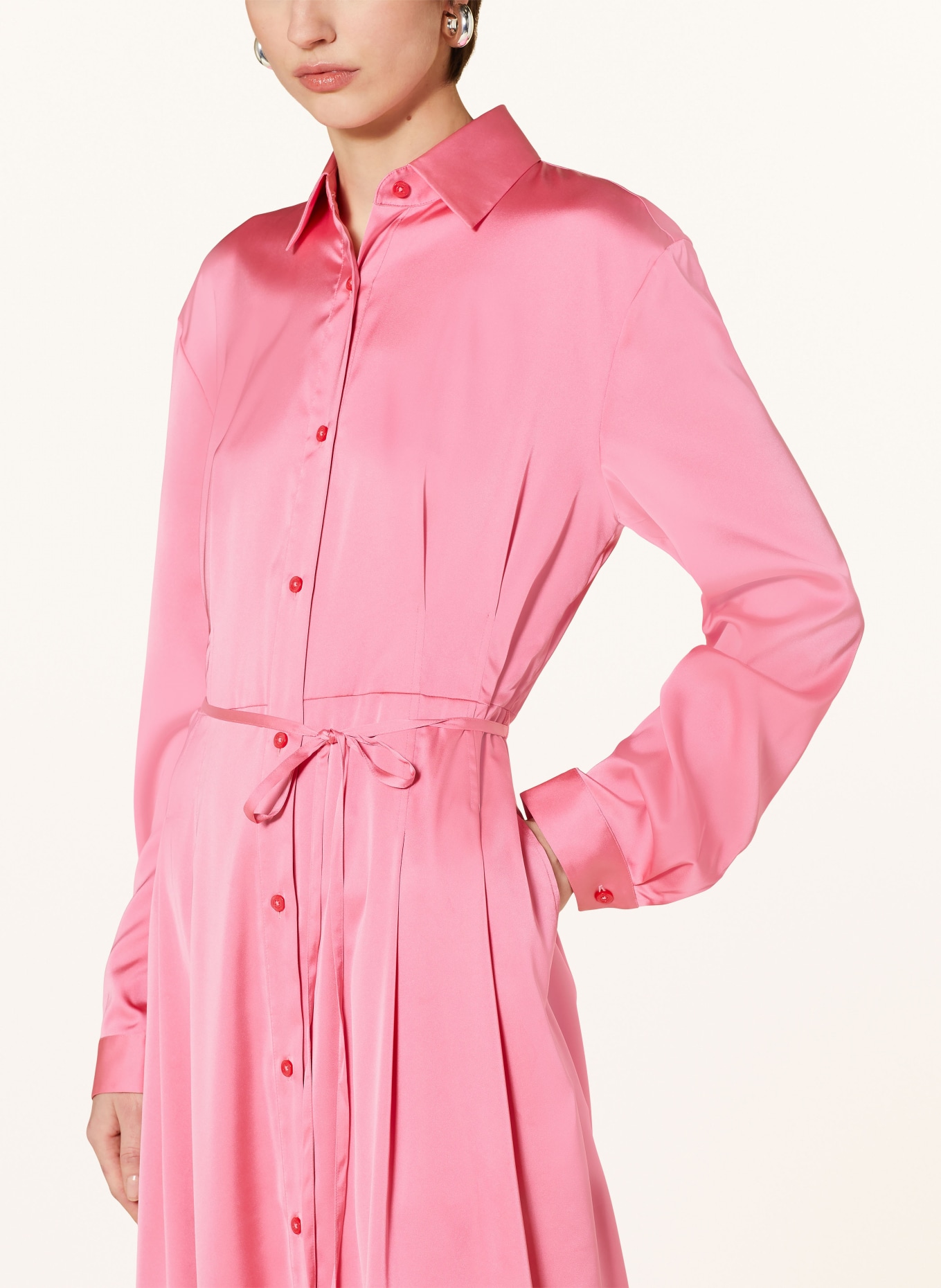 HUGO Hemdblusenkleid KLEOMA aus Satin, Farbe: PINK (Bild 4)