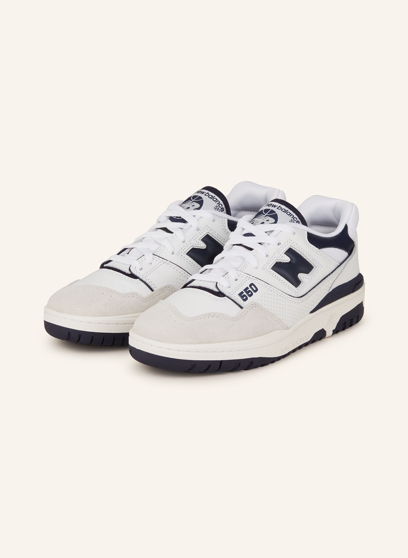 new balance Sneakers 550, Color: WHITE/ DARK BLUE (Image 1)