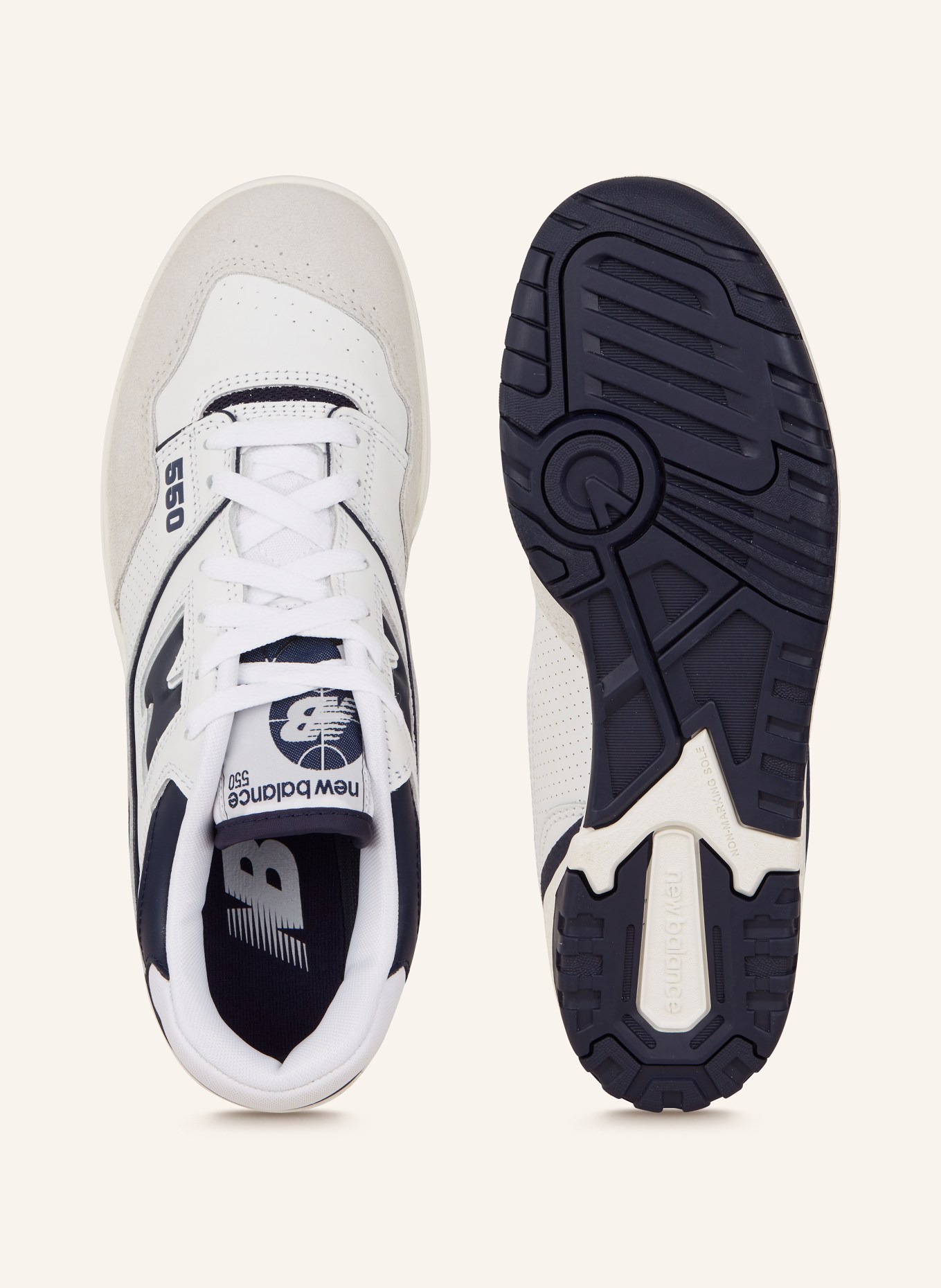 new balance Sneakers 550, Color: WHITE/ DARK BLUE (Image 5)