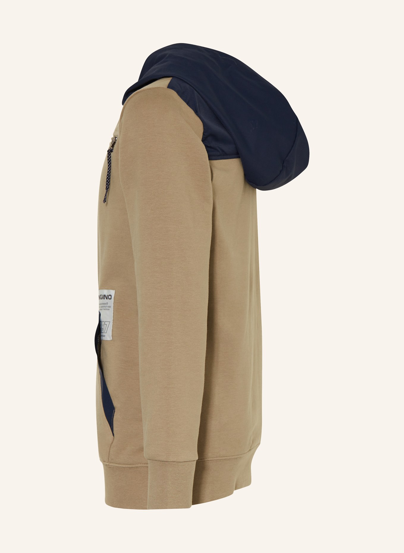 VINGINO Bluza z kapturem NACK z mieszanki materiałów, Kolor: OLIWKOWY/ GRANATOWY (Obrazek 4)