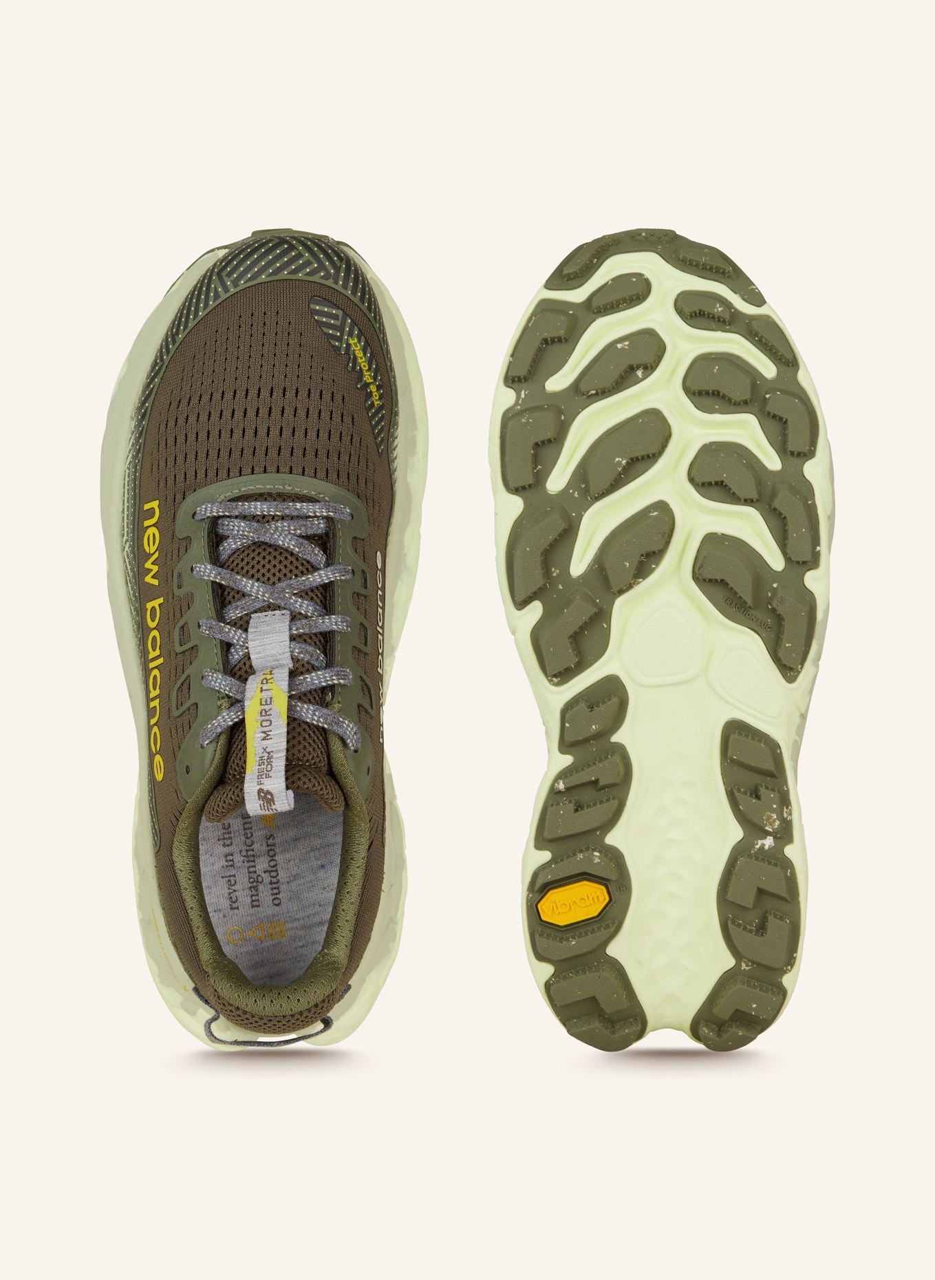 new balance Trail running shoes FRESH FOAM X MORE TRAIL V3, Color: DARK GREEN/ YELLOW (Image 5)