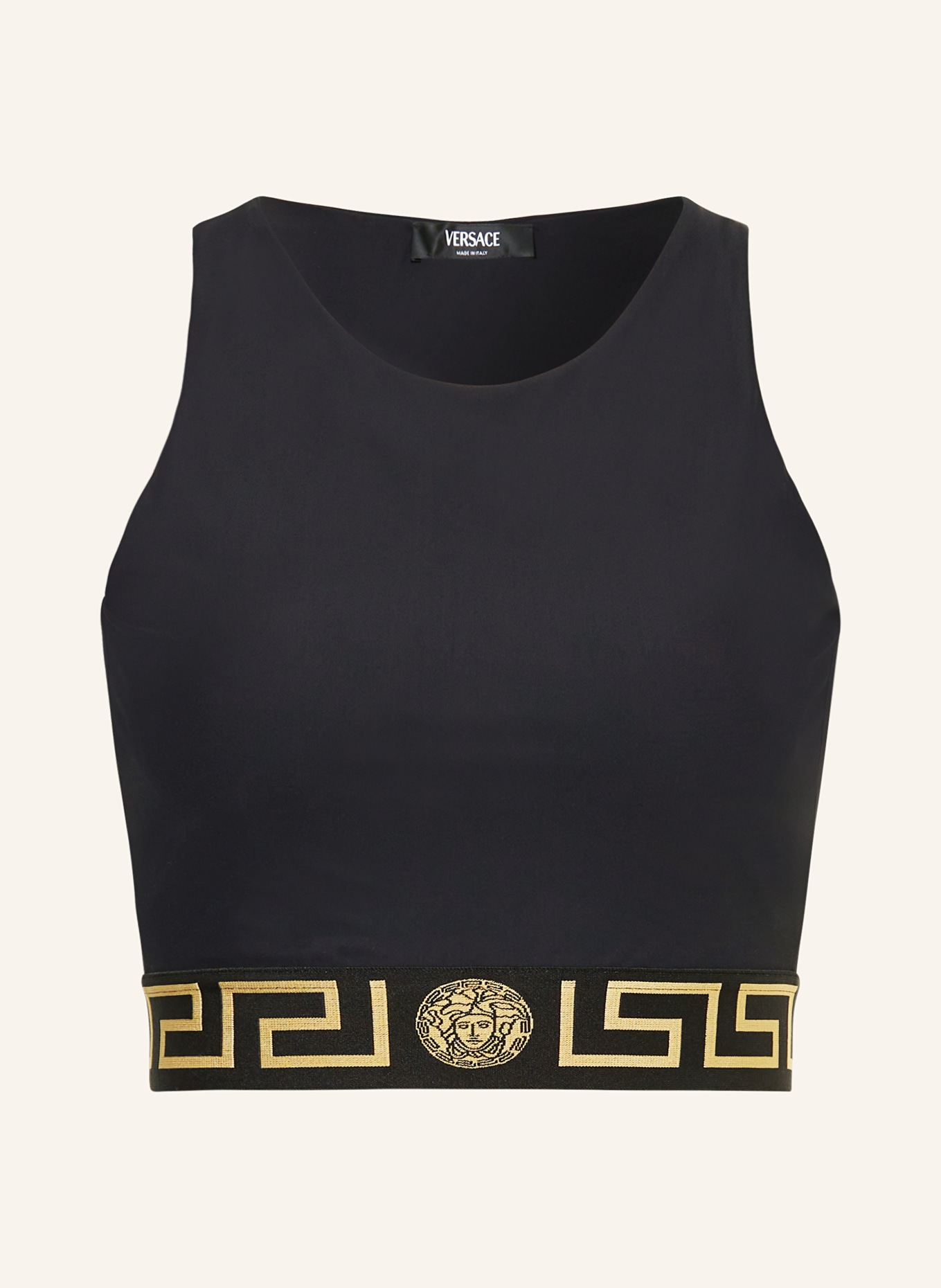 VERSACE Cropped top with cut-out, Color: BLACK (Image 1)