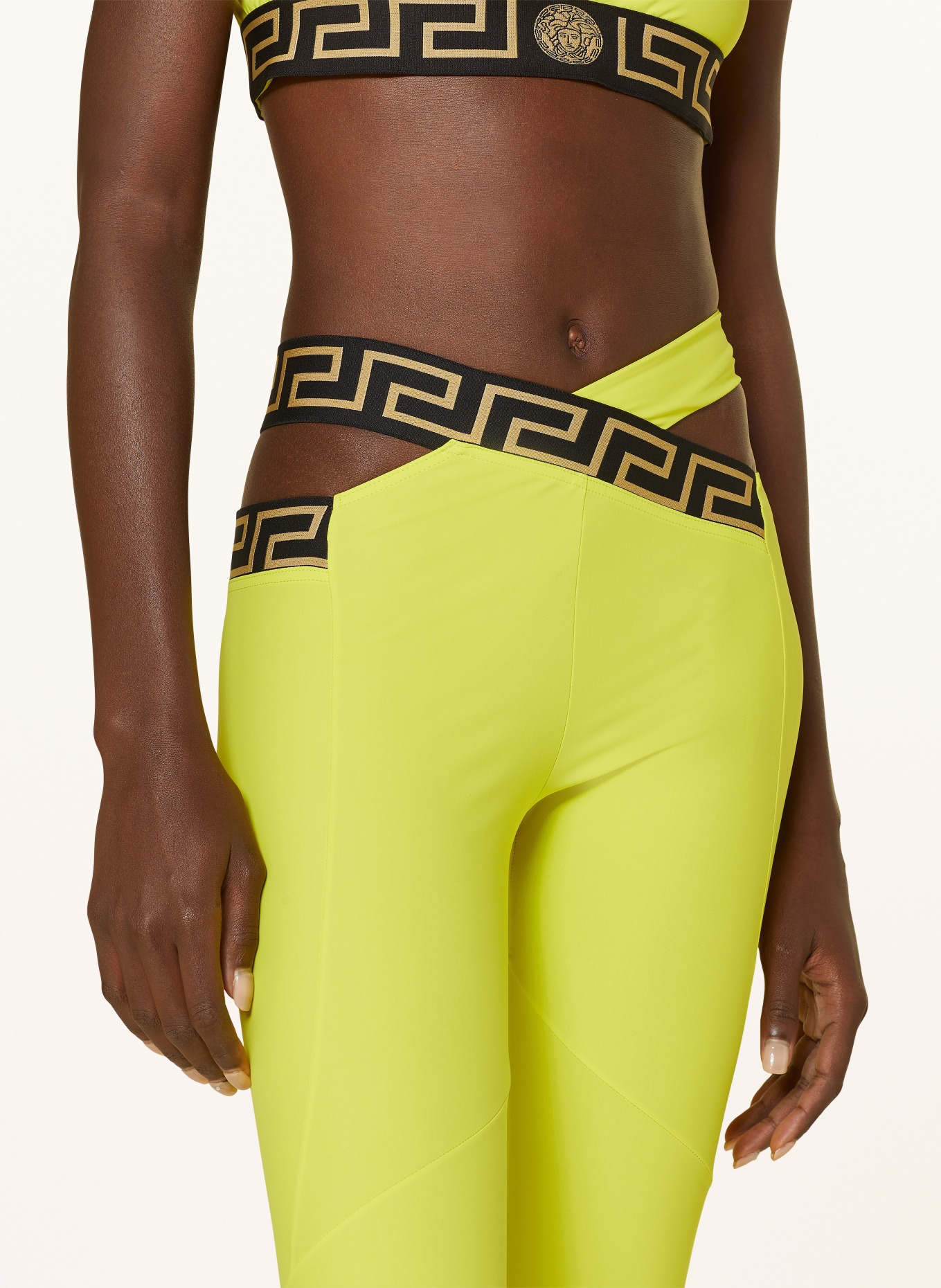 VERSACE Tights with cut-out, Color: NEON YELLOW/ BLACK/ GOLD (Image 5)