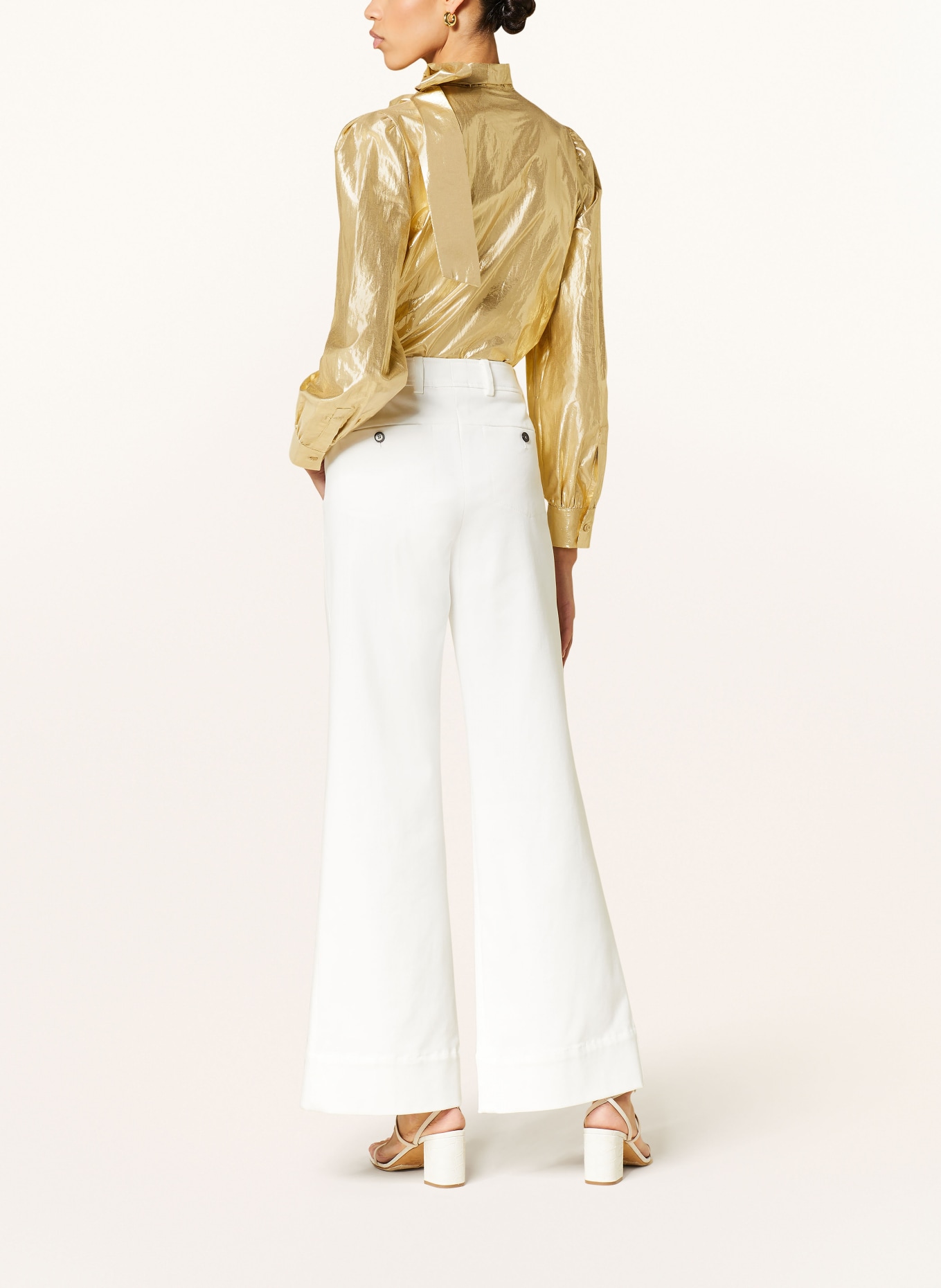 WEEKEND MaxMara Bow-tie blouse OLGA with glitter thread, Color: GOLD (Image 3)