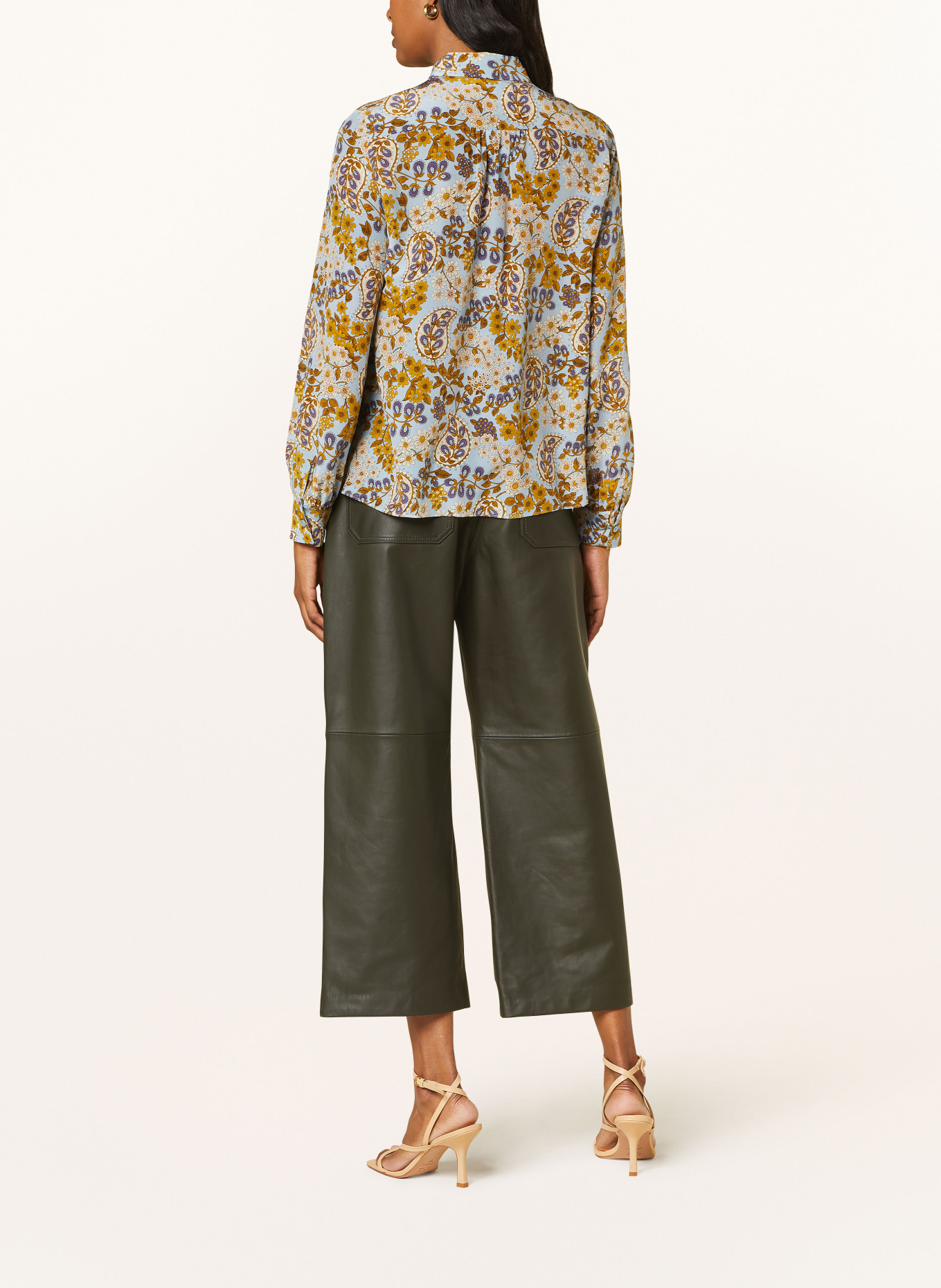 WEEKEND MaxMara Silk blouse BELFAST, Color: LIGHT BLUE/ PURPLE/ BROWN (Image 3)