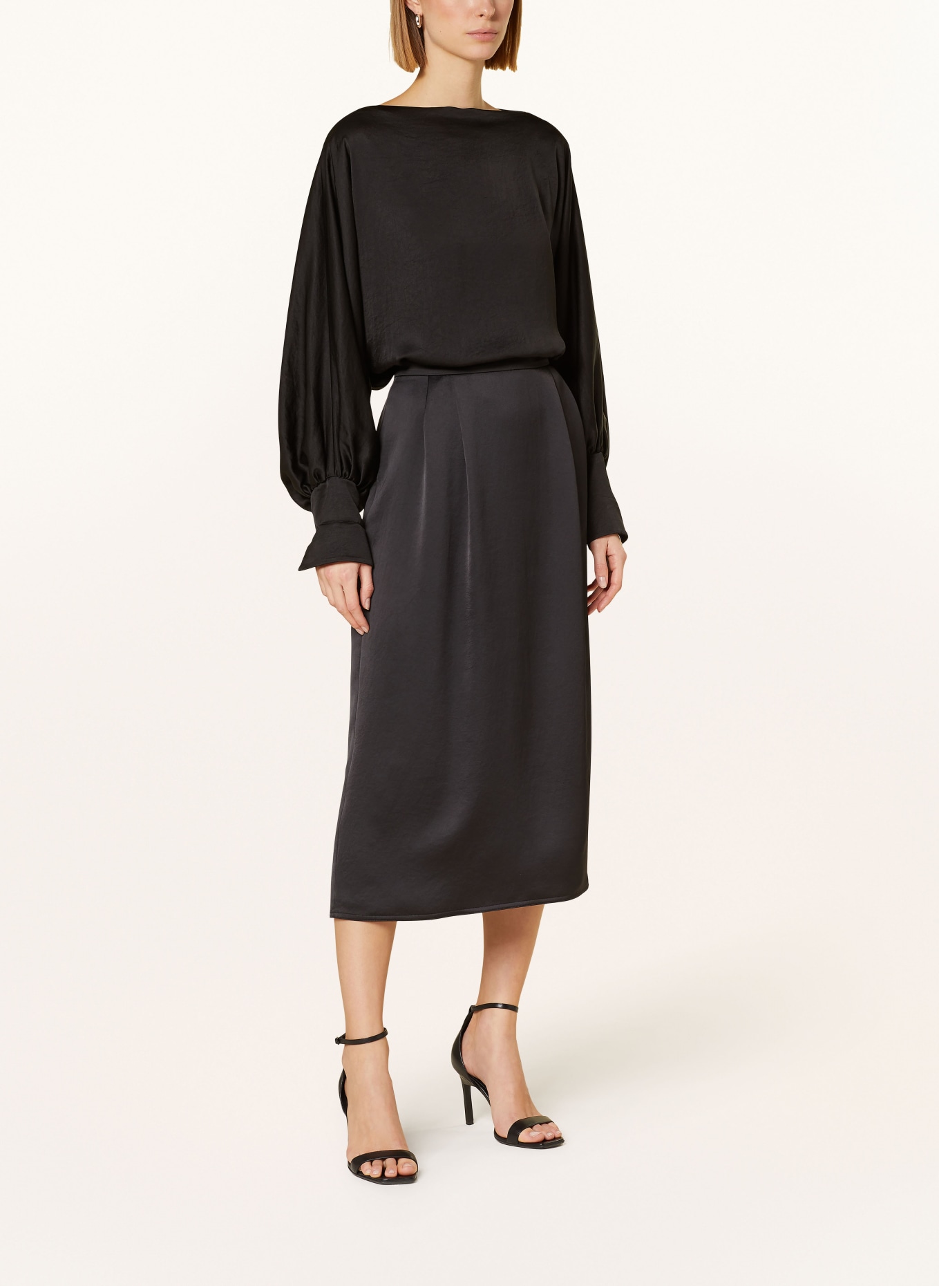 WEEKEND MaxMara Satin skirt GENE, Color: BLACK (Image 2)