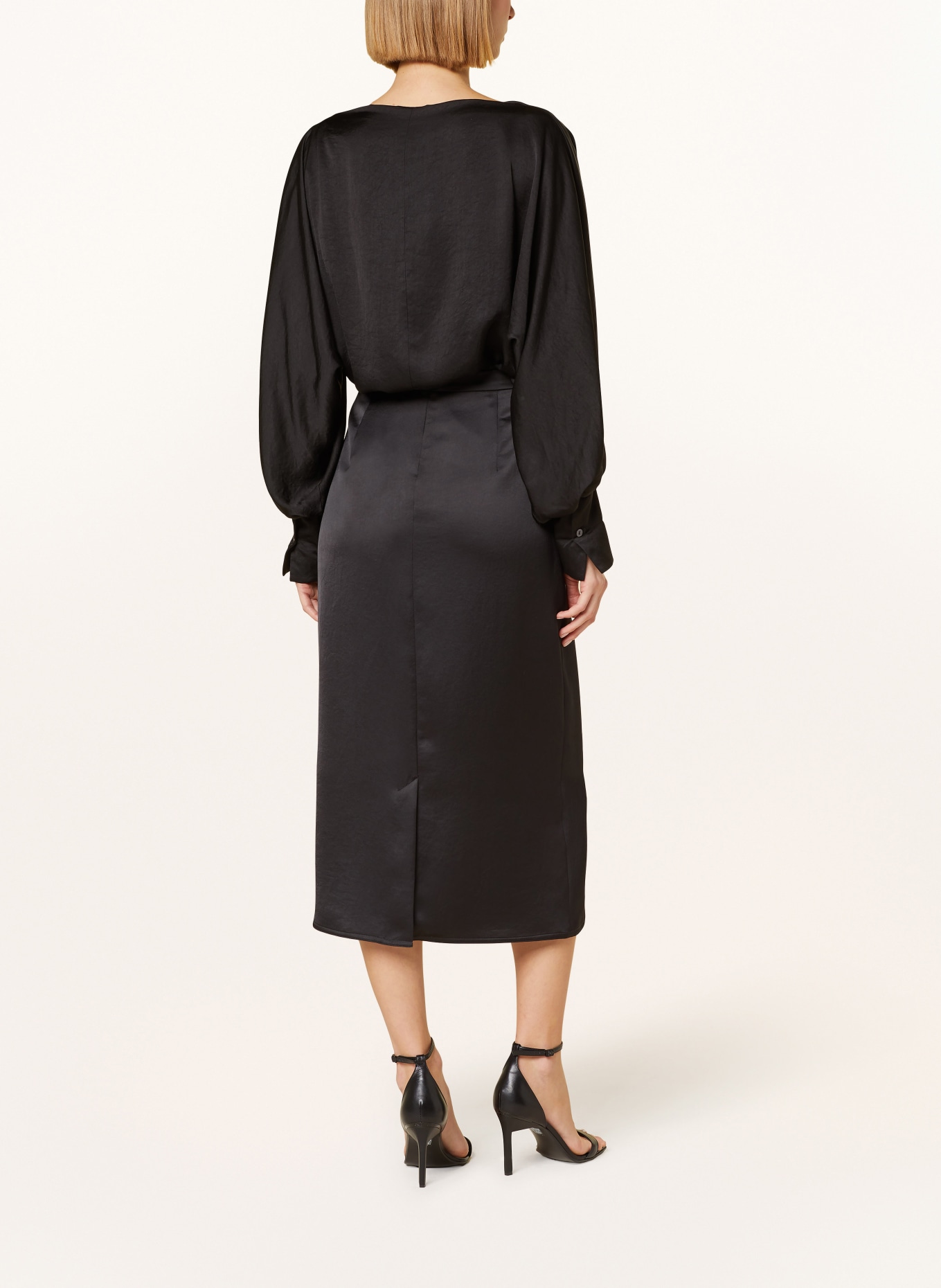 WEEKEND MaxMara Satin skirt GENE, Color: BLACK (Image 3)