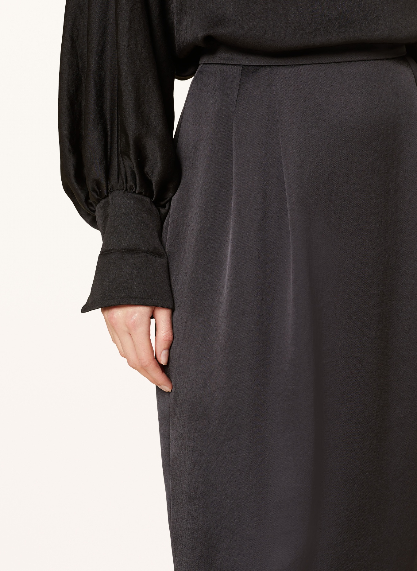 WEEKEND MaxMara Satin skirt GENE, Color: BLACK (Image 4)