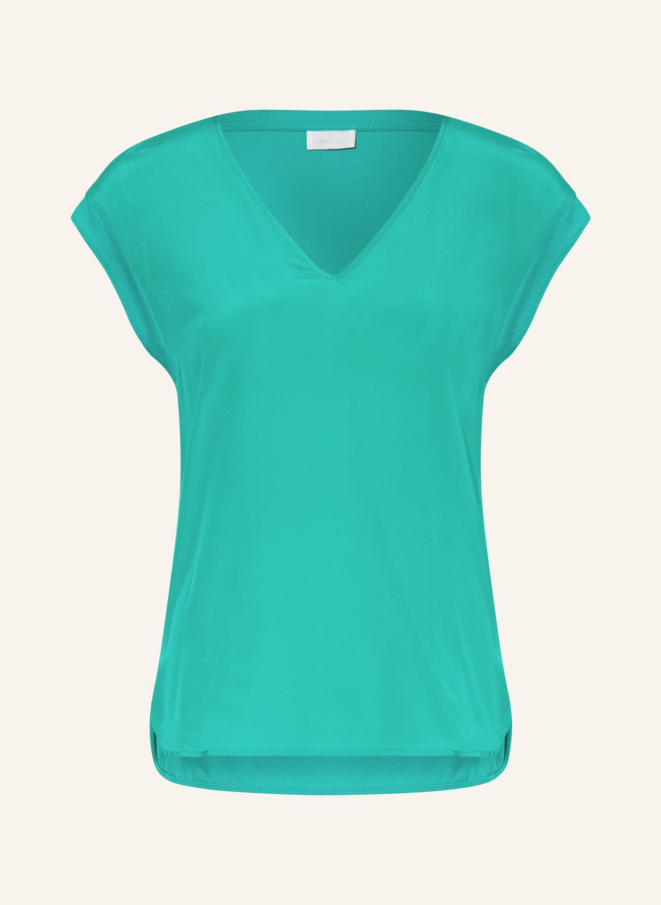 SPORTALM T-Shirt im Materialmix, Farbe: GRÜN (Bild 1)