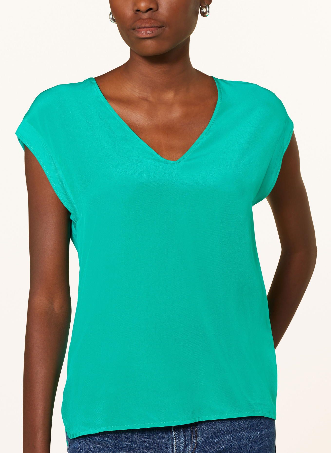 SPORTALM T-shirt in mixed materials, Color: GREEN (Image 4)