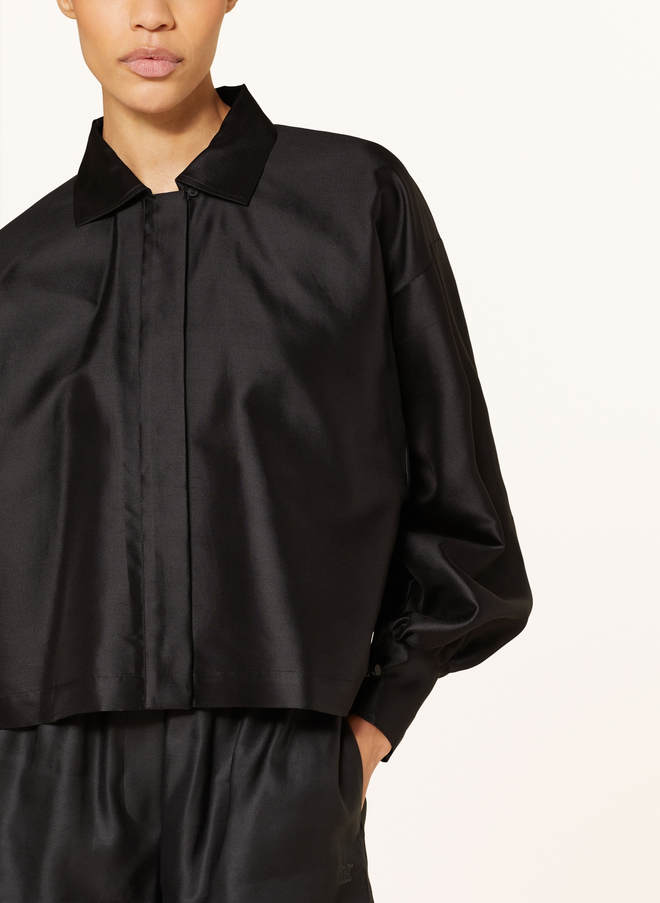 Schluppenbluse schwarz seide Clearance