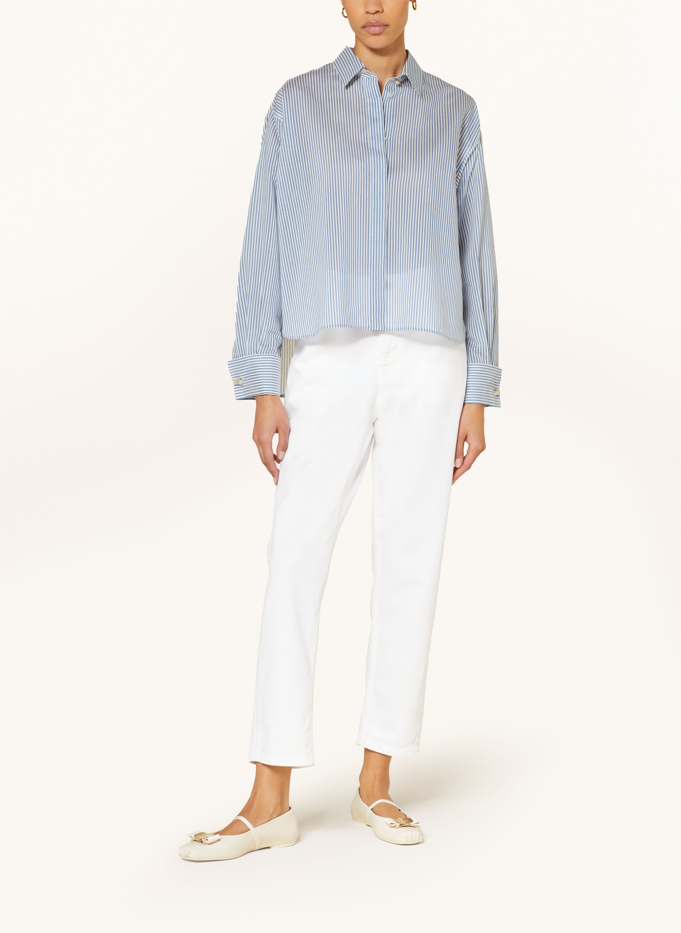 Max Mara Shirt blouse VERTIGO, Color: WHITE/ BLUE (Image 2)