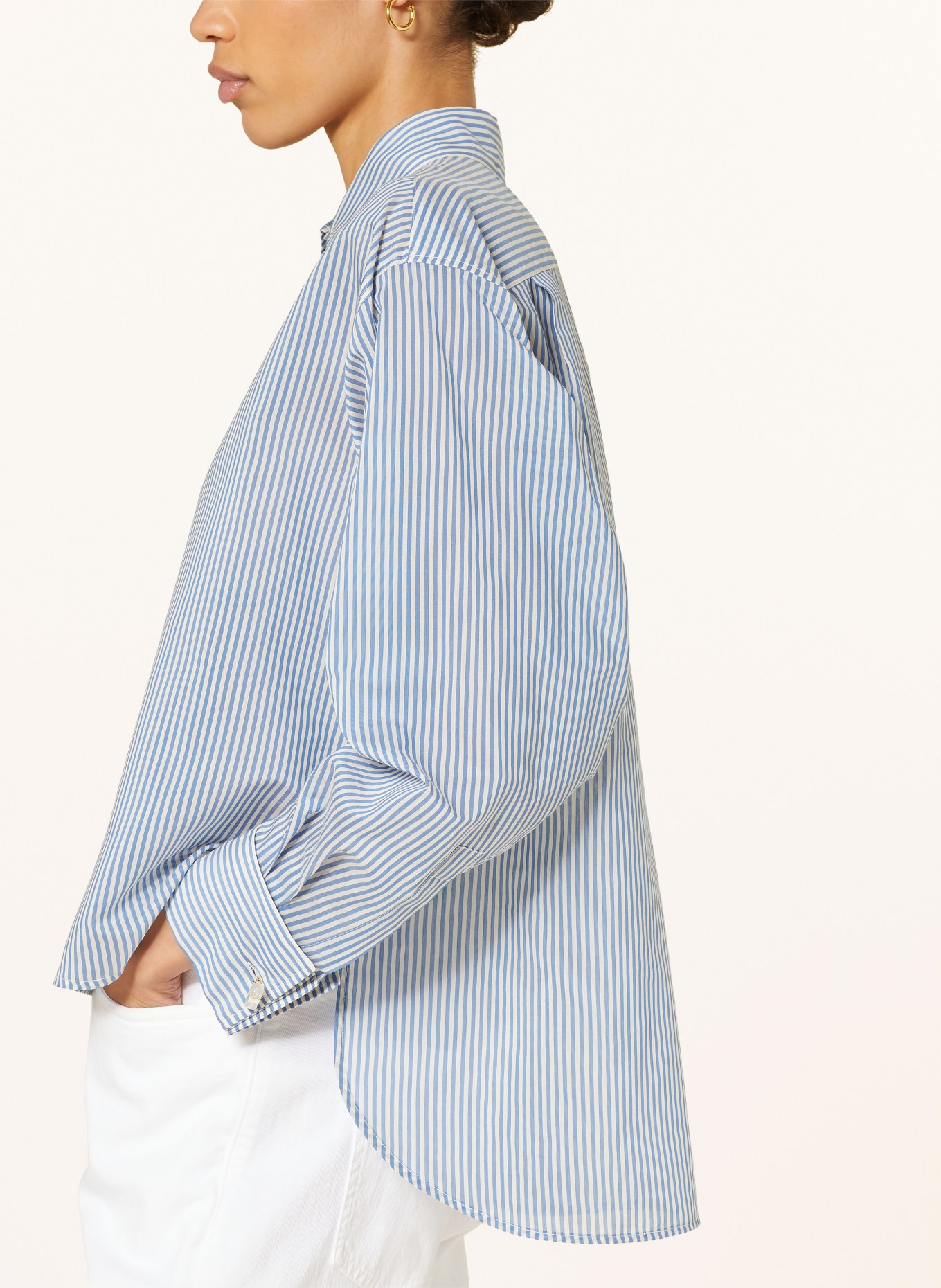 Max Mara Shirt blouse VERTIGO, Color: WHITE/ BLUE (Image 4)
