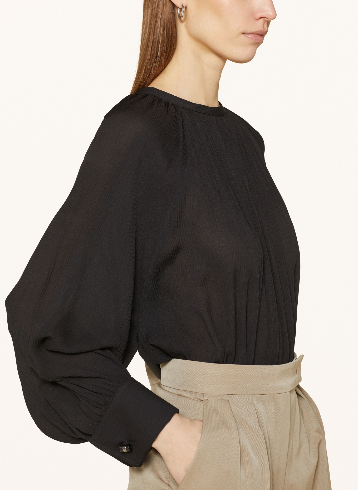 Max Mara Shirt blouse NARVEL in silk, Color: BLACK (Image 4)