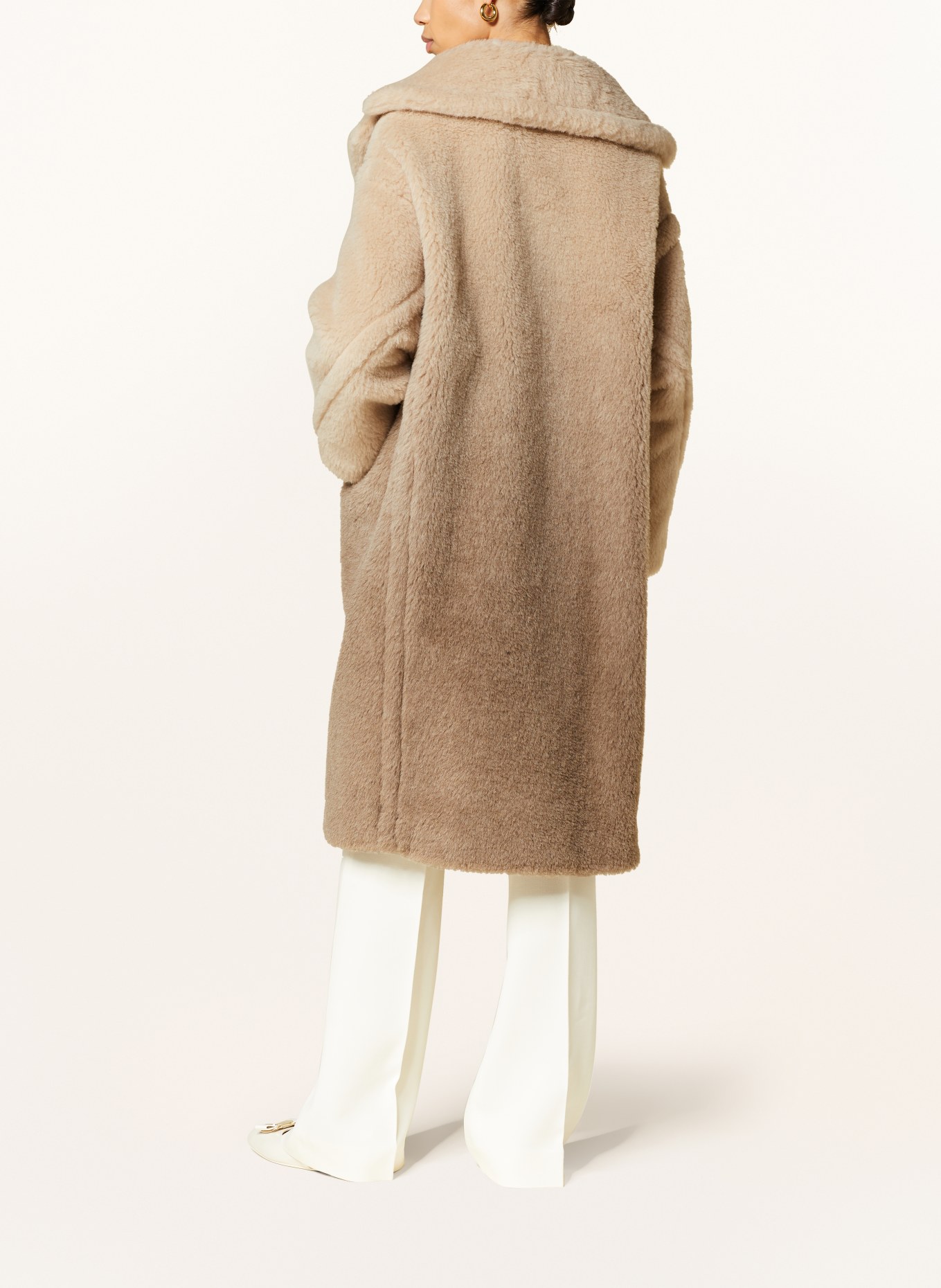 Max Mara Plyšový kabát GATTO s alpakou, Barva: BÉŽOVÁ (Obrázek 3)