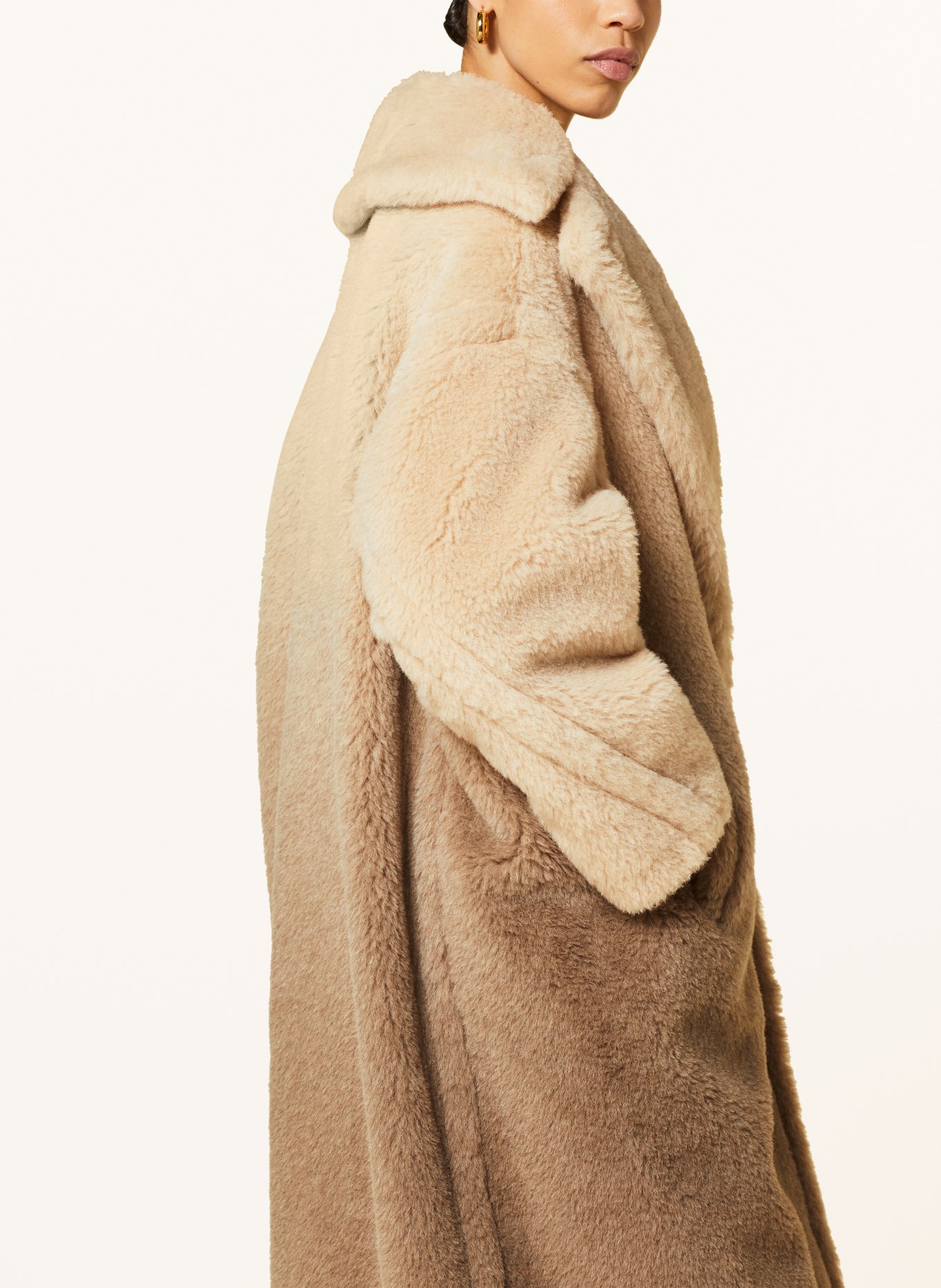Max Mara Plyšový kabát GATTO s alpakou, Barva: BÉŽOVÁ (Obrázek 4)