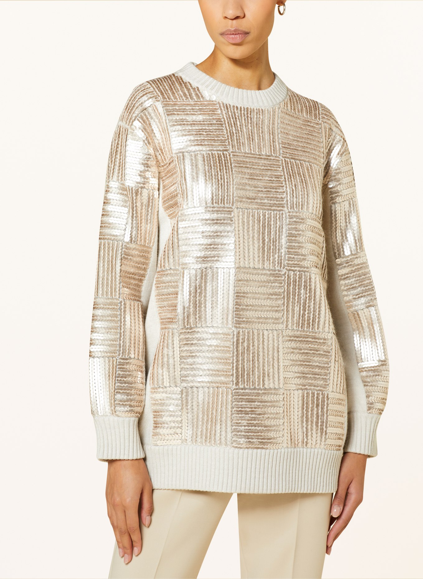 Max Mara Sweater PIOVRA with sequins, Color: BEIGE (Image 4)