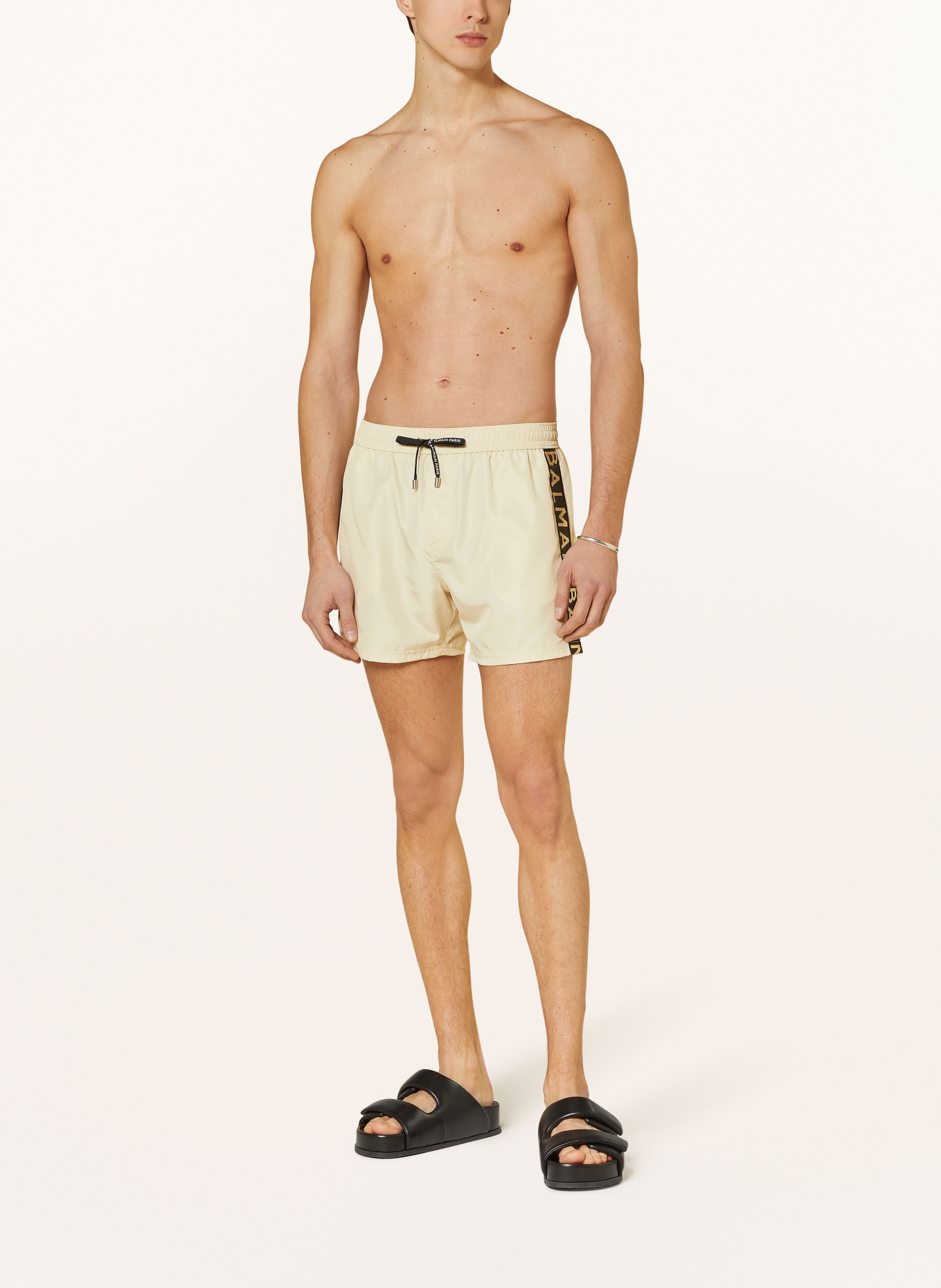 BALMAIN Swim shorts, Color: ECRU/ BLACK (Image 2)
