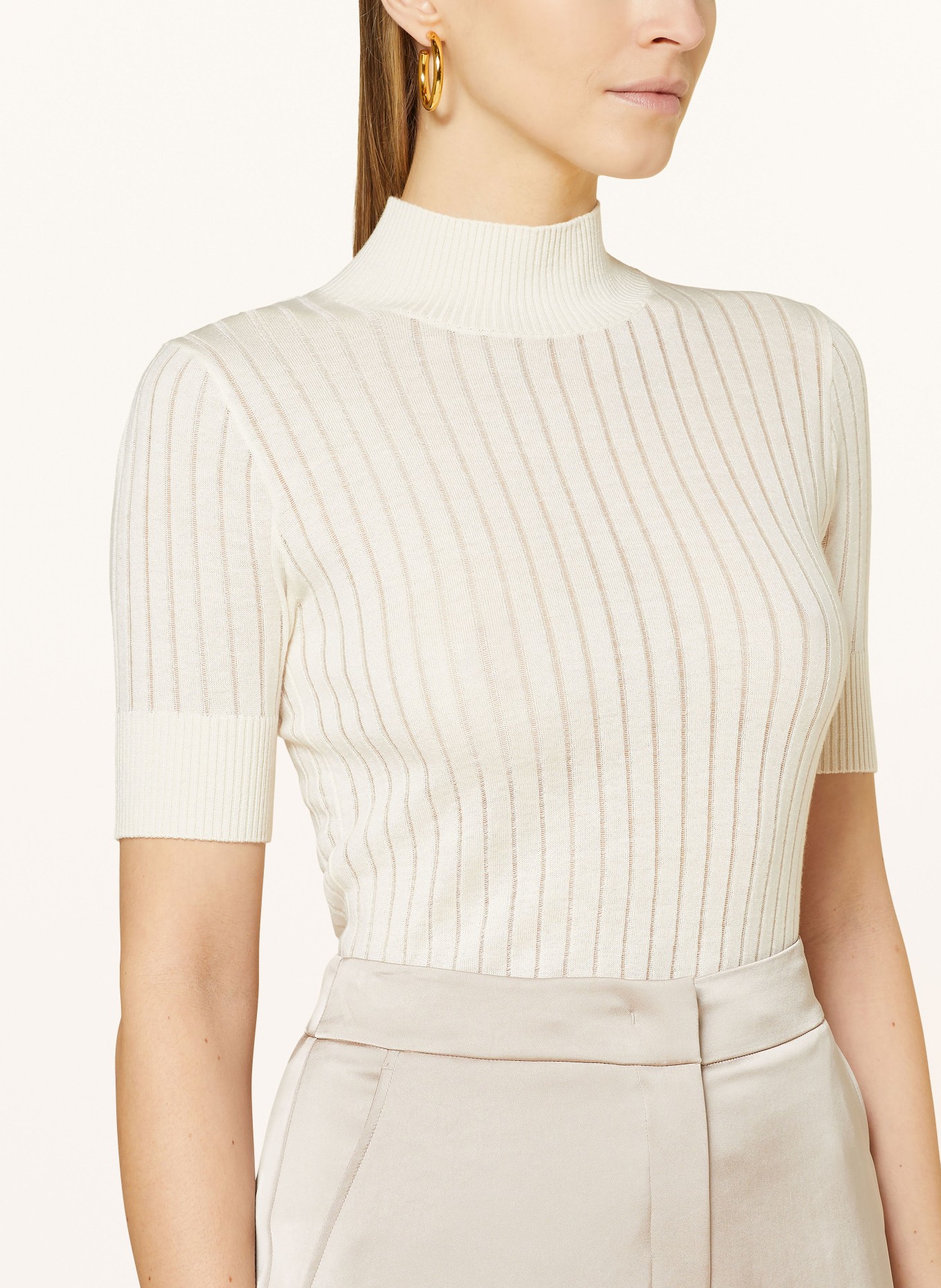 MaxMara STUDIO Knit shirt DILLY with silk, Color: WHITE (Image 4)