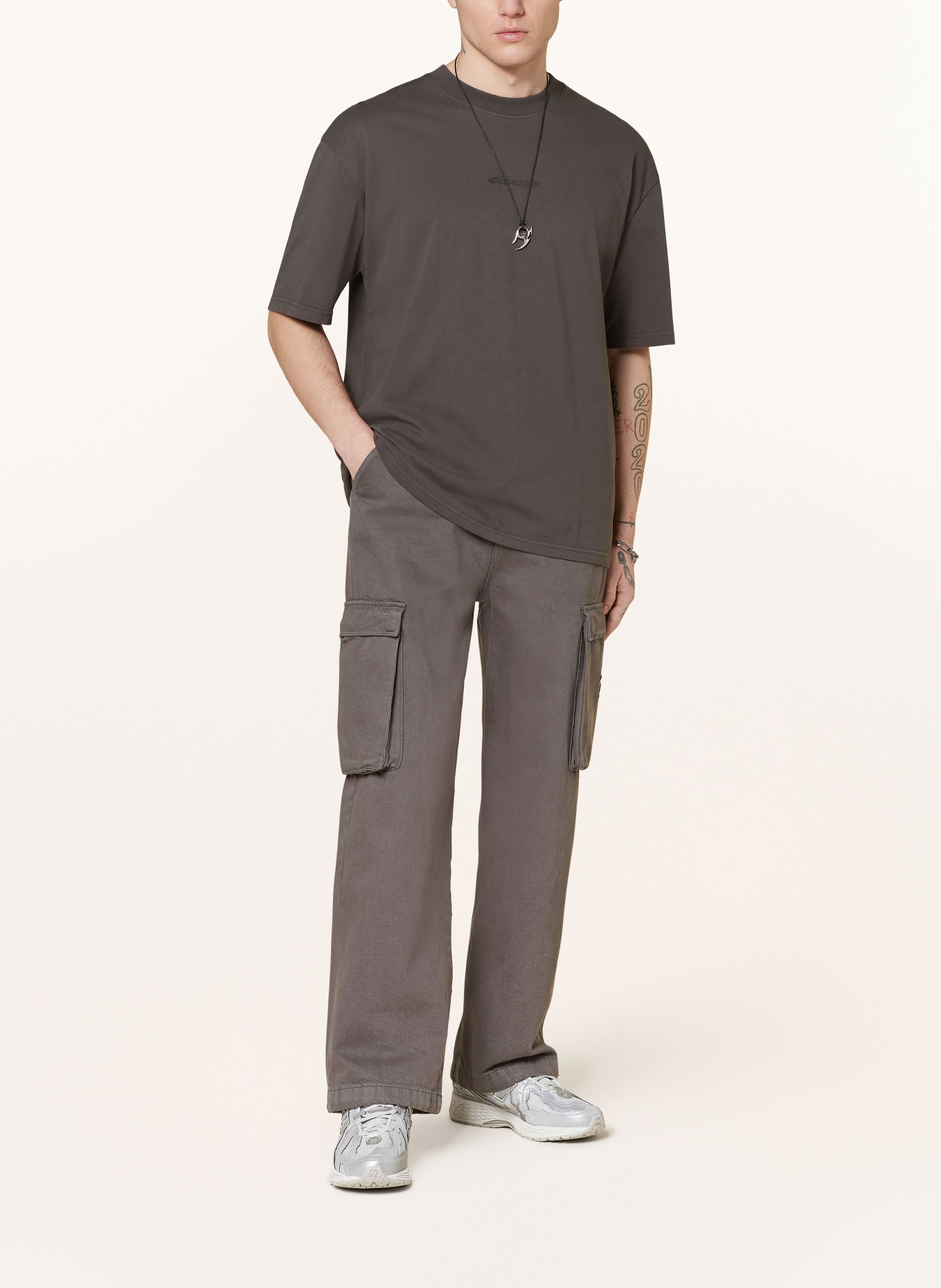 PEGADOR Oversized shirt FURBER, Color: DARK GRAY (Image 3)