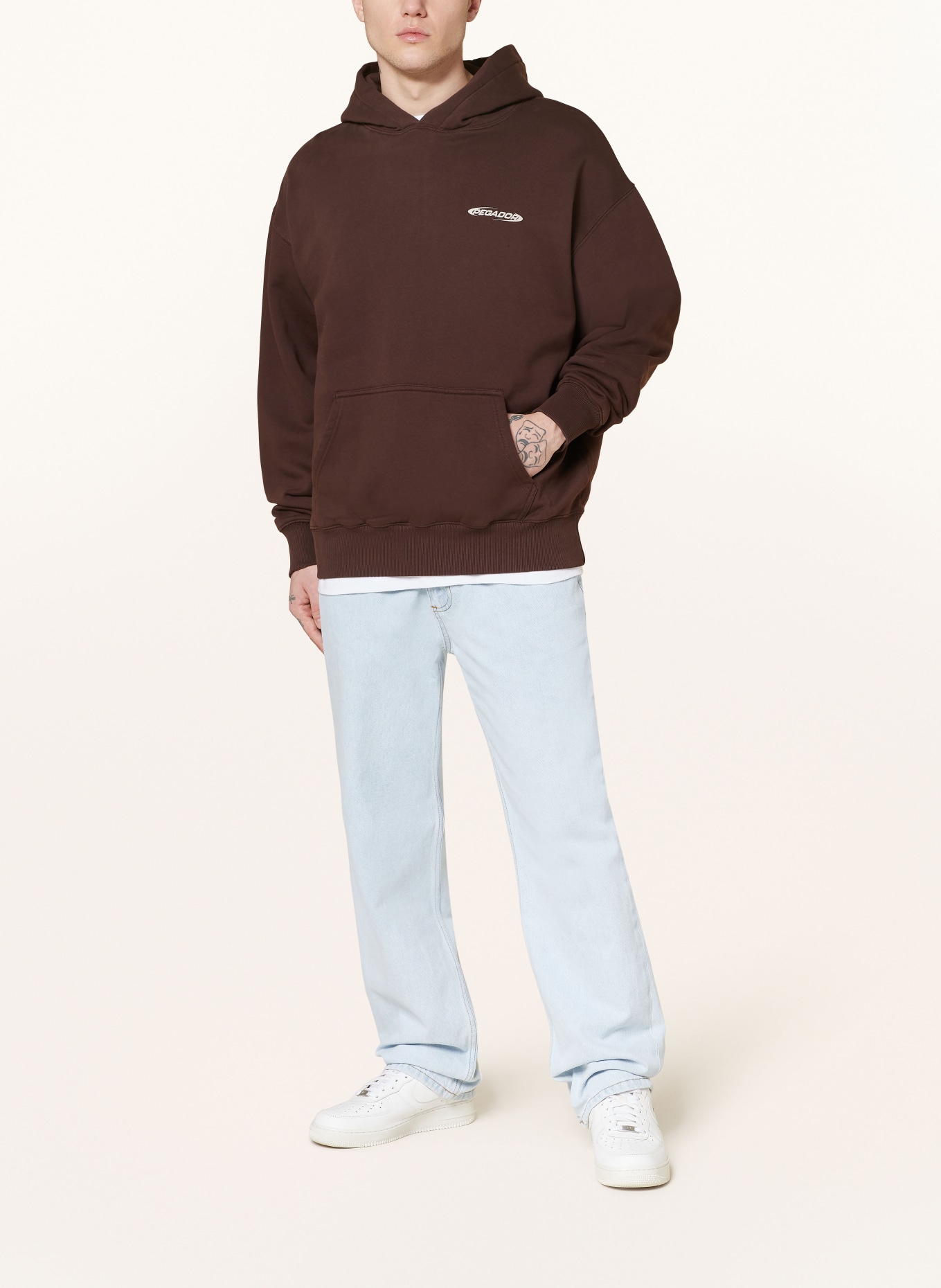 PEGADOR Oversized hoodie CRAIL, Color: BROWN/ LIGHT BROWN (Image 3)
