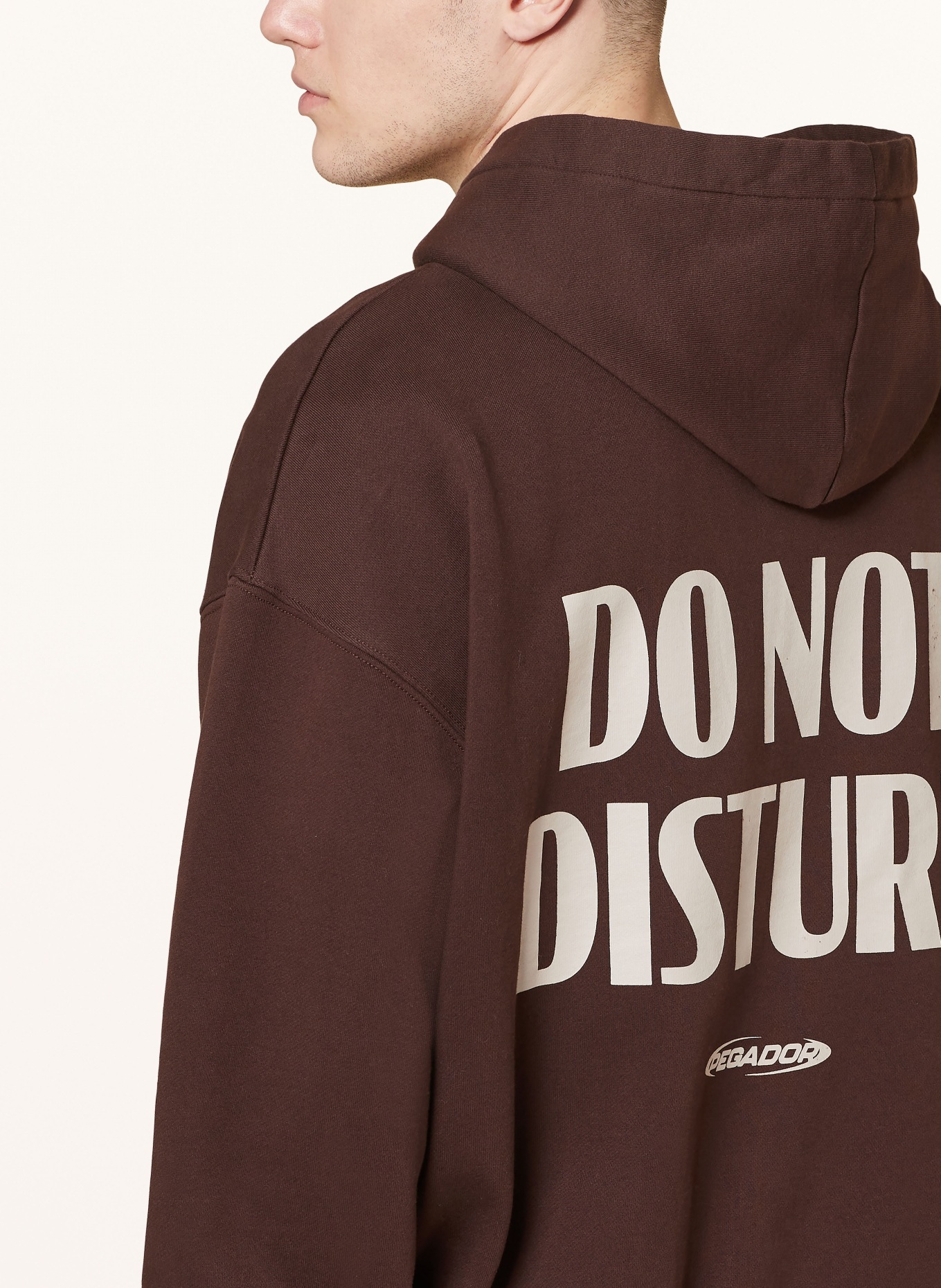 PEGADOR Oversized hoodie CRAIL, Color: BROWN/ LIGHT BROWN (Image 5)