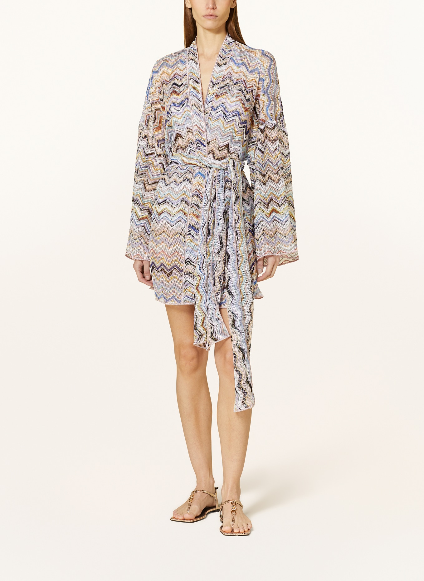 MISSONI Wrap dress with glitter thread, Color: PURPLE/ BLUE/ YELLOW (Image 2)