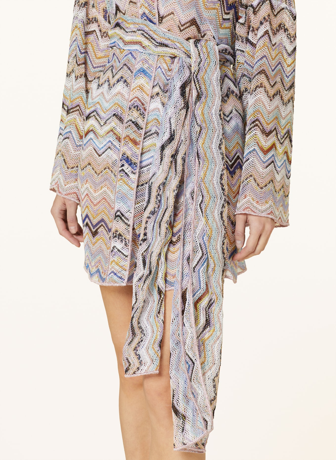 MISSONI Wrap dress with glitter thread, Color: PURPLE/ BLUE/ YELLOW (Image 4)