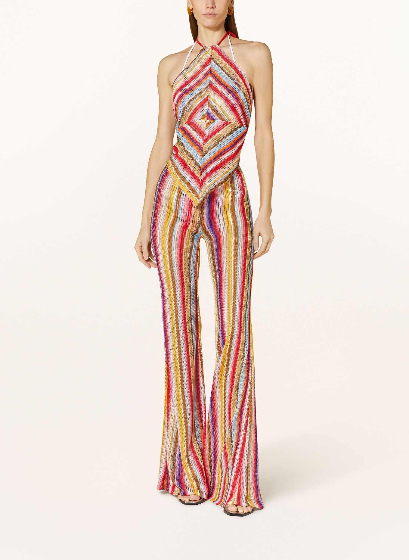 MISSONI Knit trousers, Color: YELLOW/ RED/ PURPLE (Image 2)