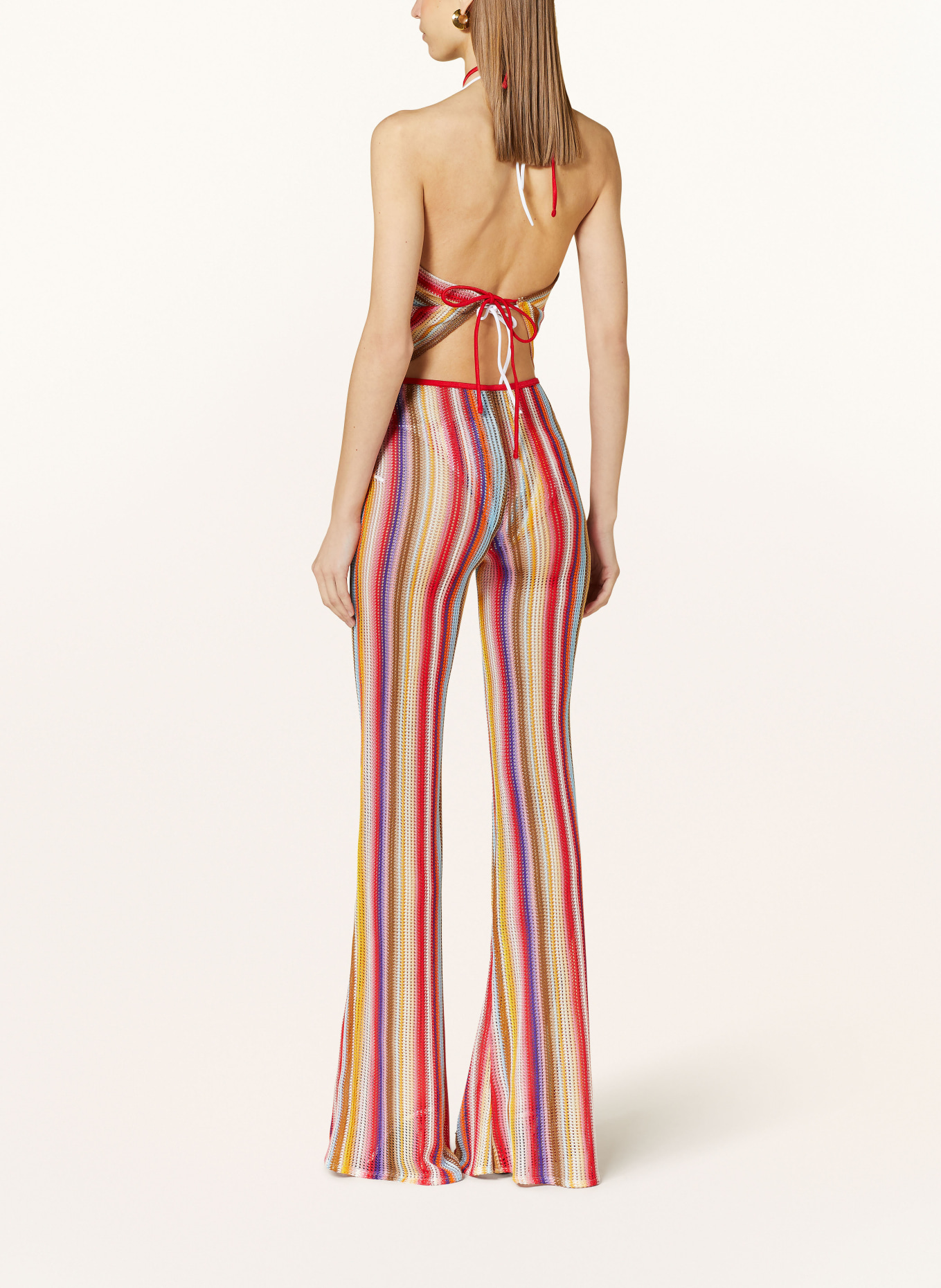 MISSONI Knit trousers, Color: YELLOW/ RED/ PURPLE (Image 3)