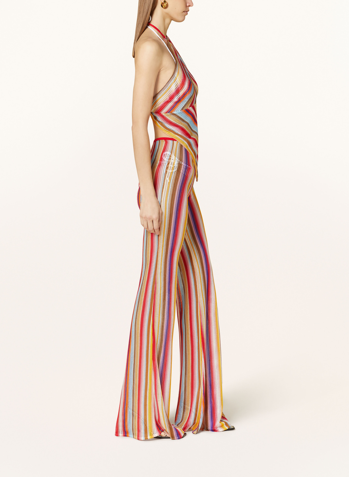 MISSONI Knit trousers, Color: YELLOW/ RED/ PURPLE (Image 4)