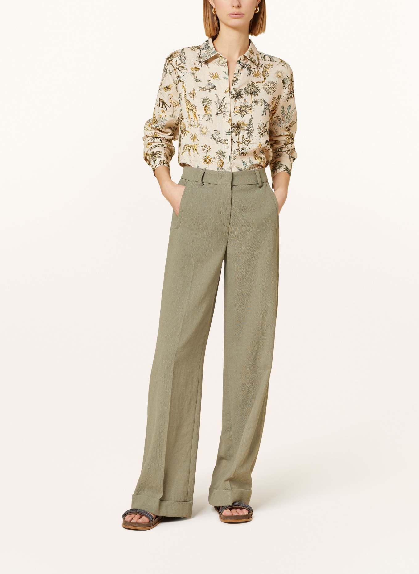 RIANI Wide leg trousers, Color: GREEN (Image 2)