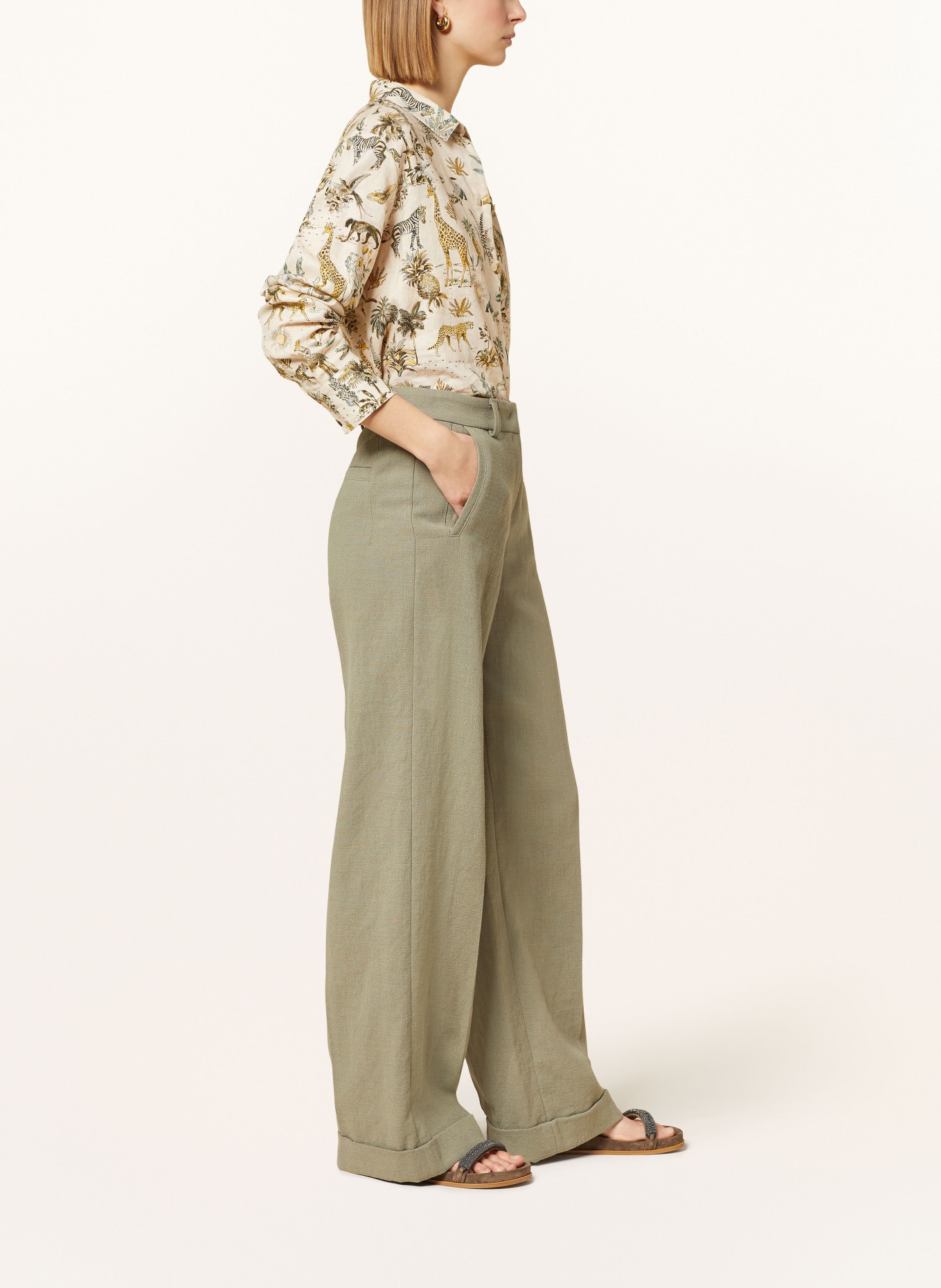 RIANI Wide leg trousers, Color: GREEN (Image 4)