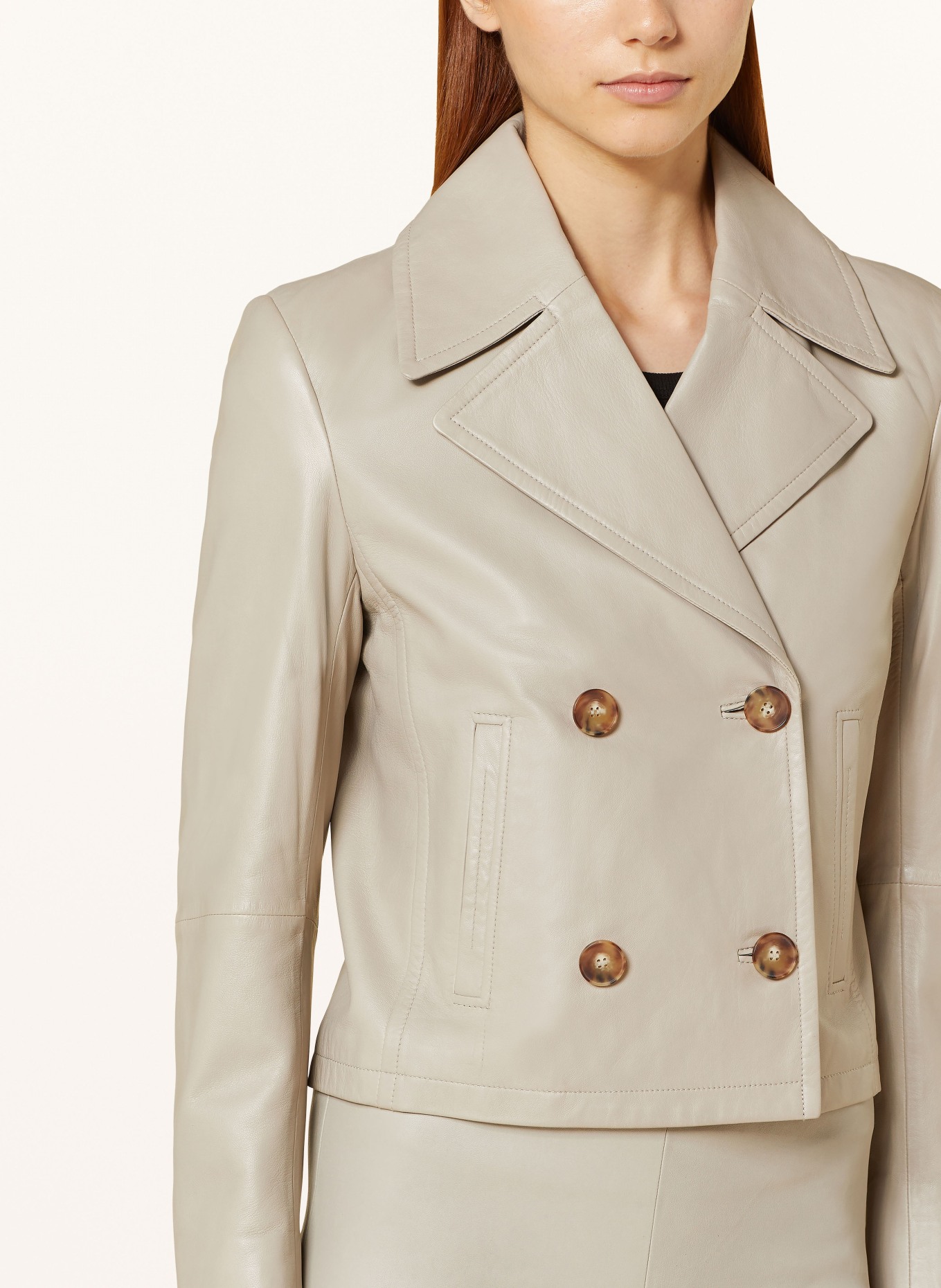 RIANI Leather jacket, Color: BEIGE (Image 4)