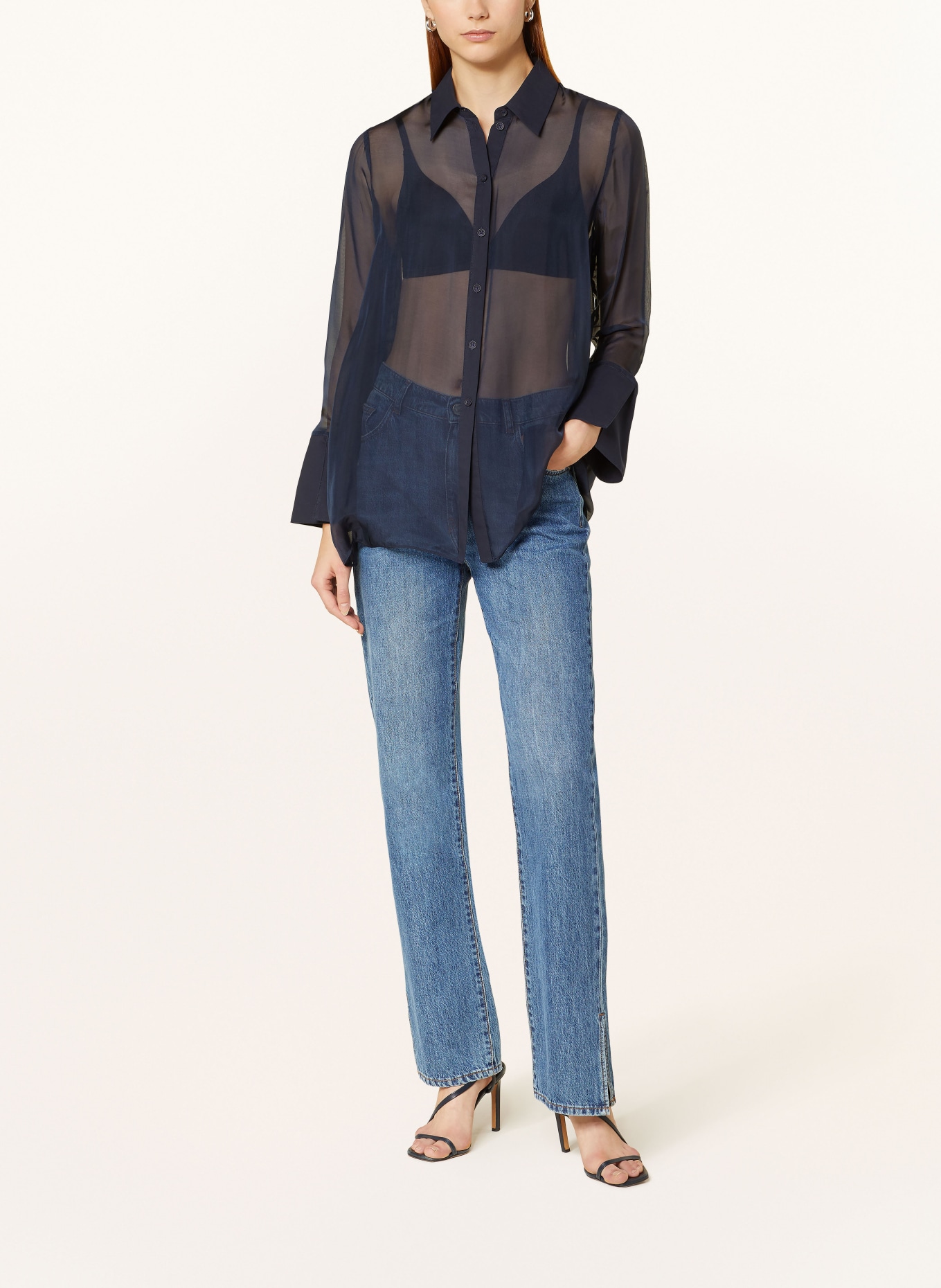 RIANI Shirt blouse with silk, Color: DARK BLUE (Image 2)