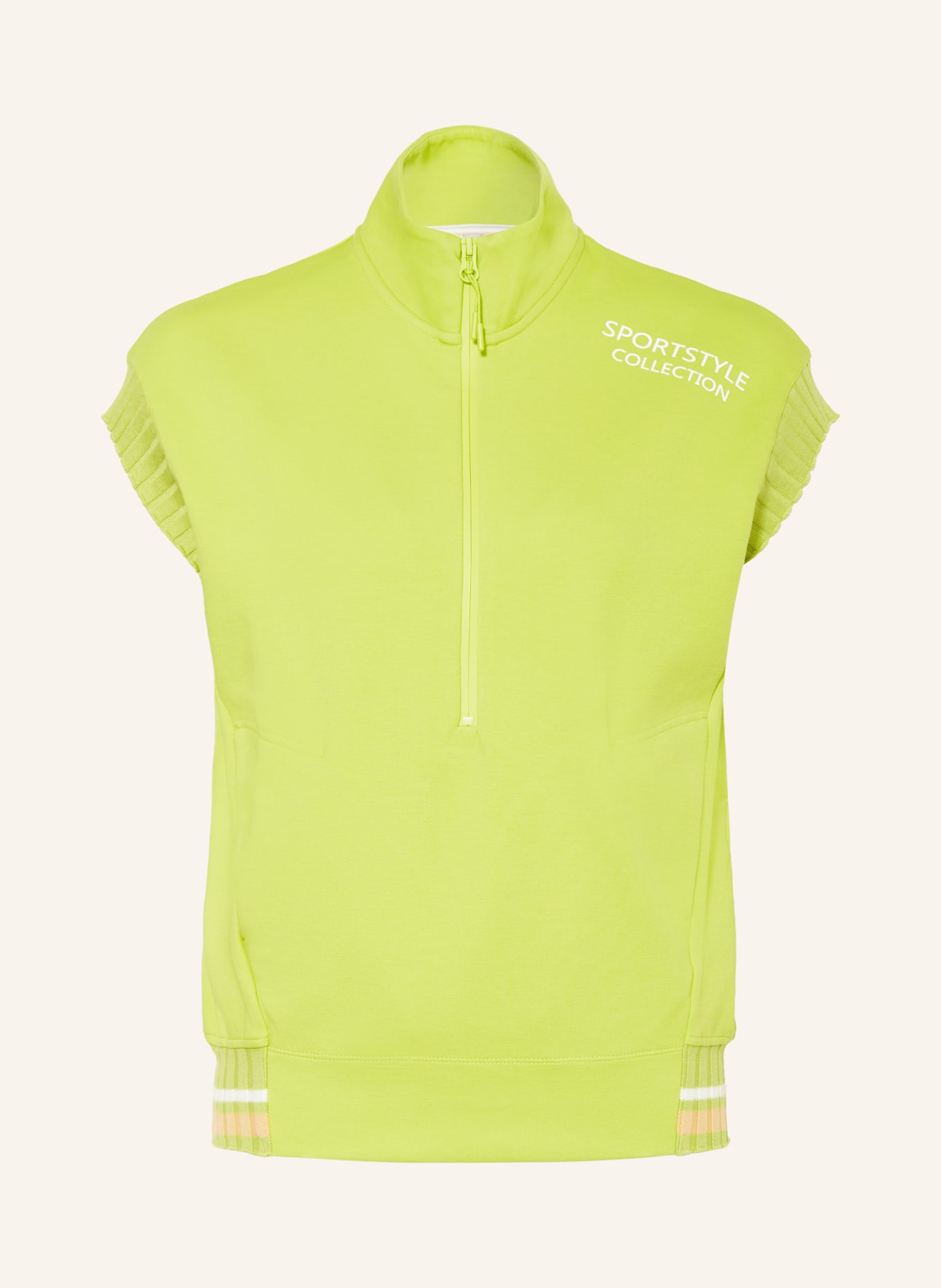 SPORTALM Jersey sweater vest, Color: NEON GREEN/ LIGHT ORANGE/ WHITE (Image 1)