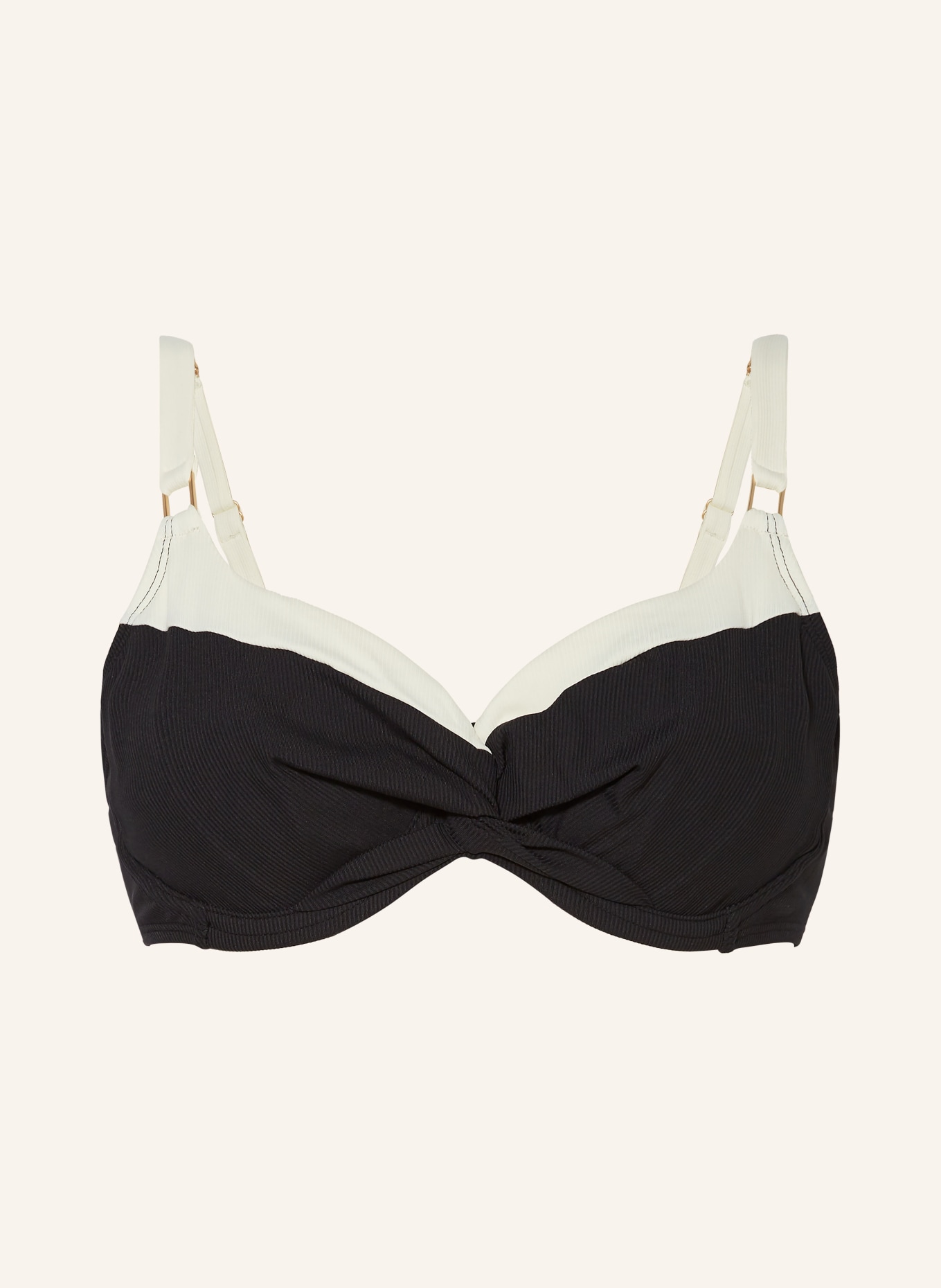 BEACHLIFE Underwired bikini top VANILLA & BLACK, Color: BLACK/ CREAM (Image 1)