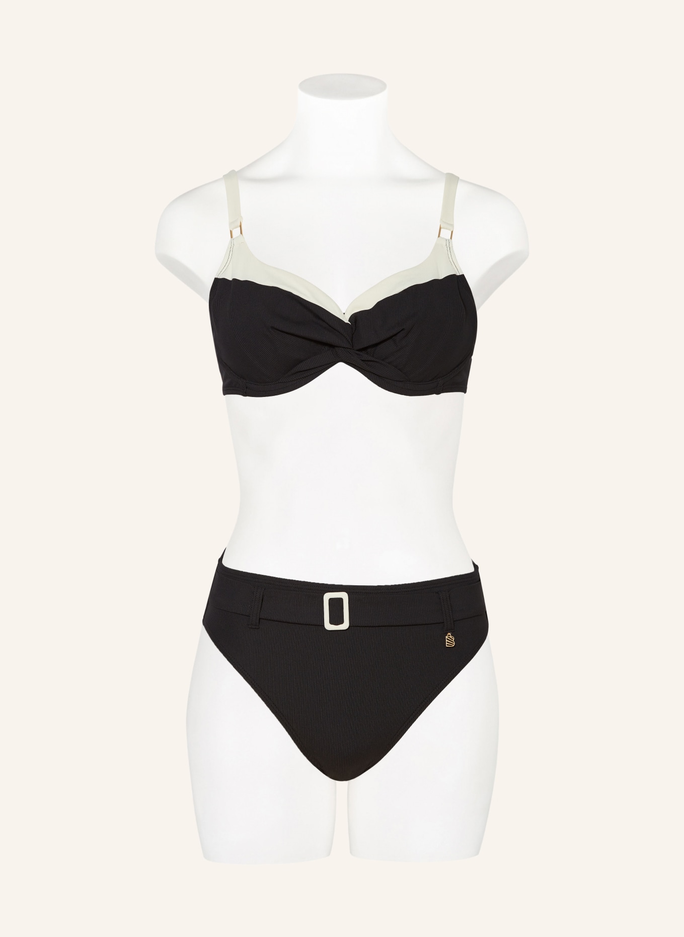 BEACHLIFE Underwired bikini top VANILLA & BLACK, Color: BLACK/ CREAM (Image 2)
