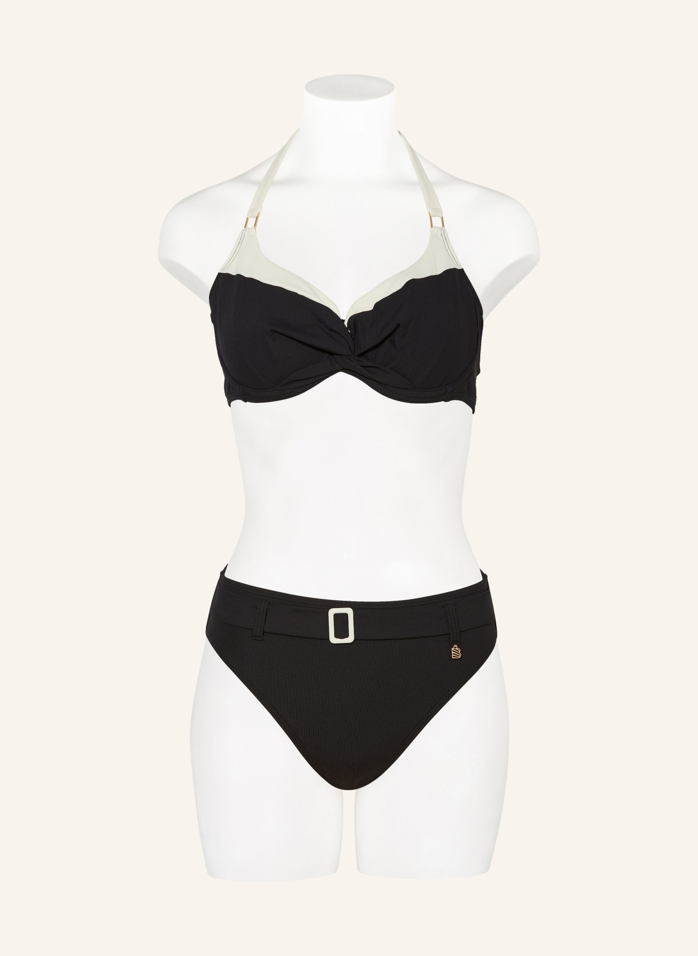 BEACHLIFE Underwired bikini top VANILLA & BLACK, Color: BLACK/ CREAM (Image 4)